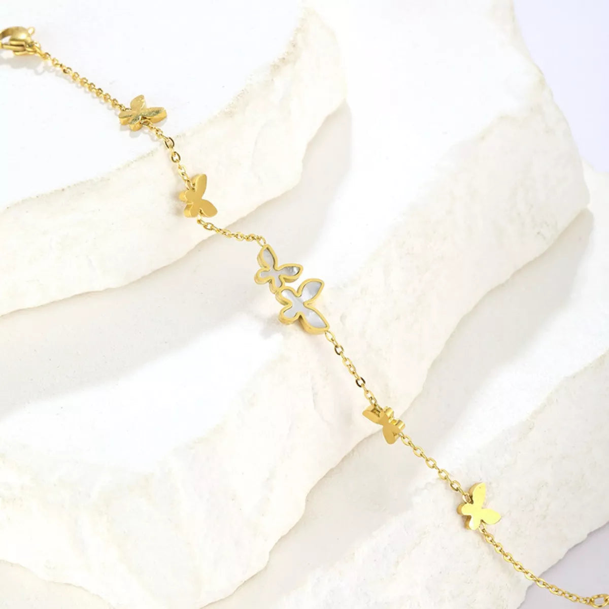 18K Gold-Plated Butterfly Charm Bracelet