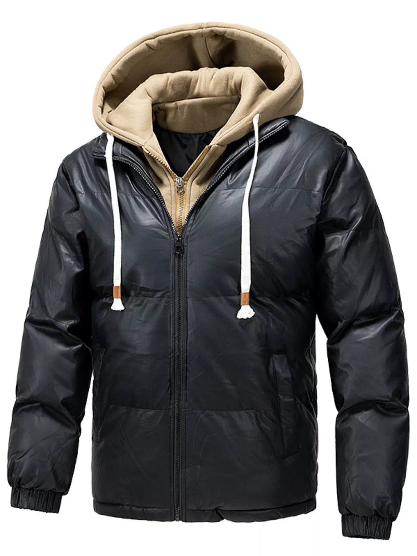 Men's Plus Size Zip Up Long Sleeve Hooded Jacket