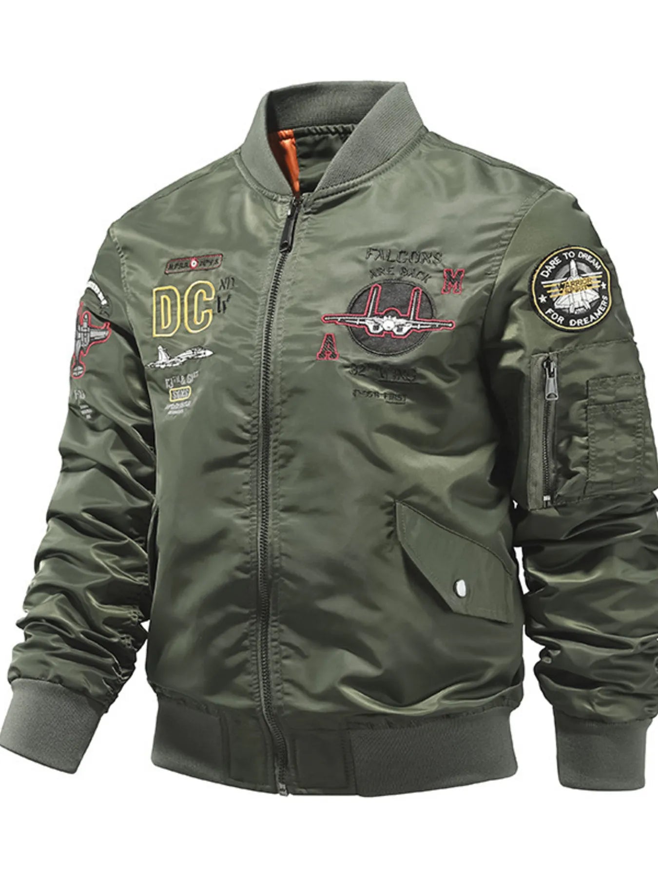 Men's Plus Size Zip Up Bomber Jacket