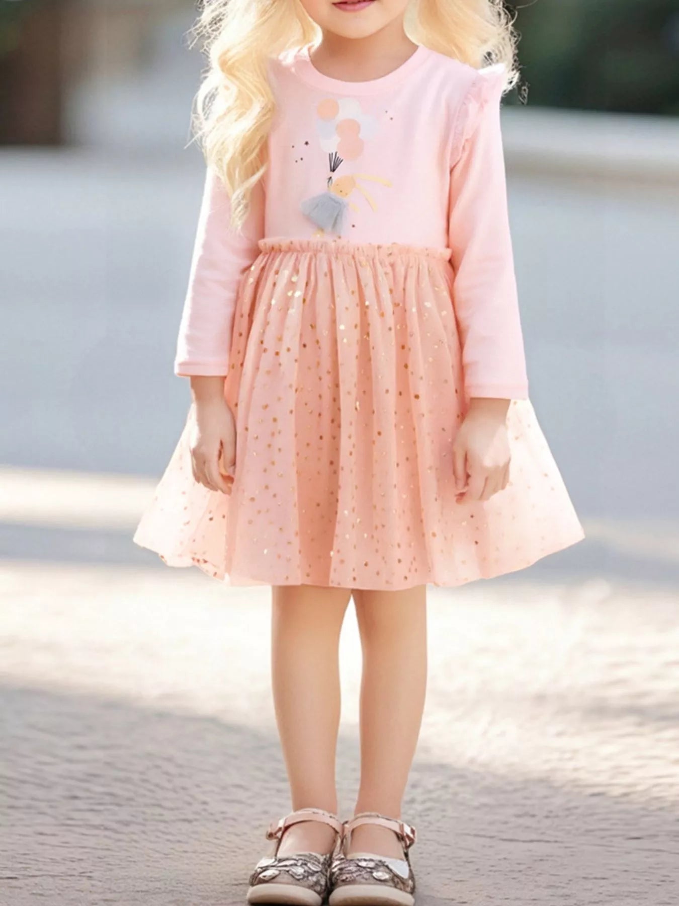 Children's Rabbit Long Sleeve Tulle Dress