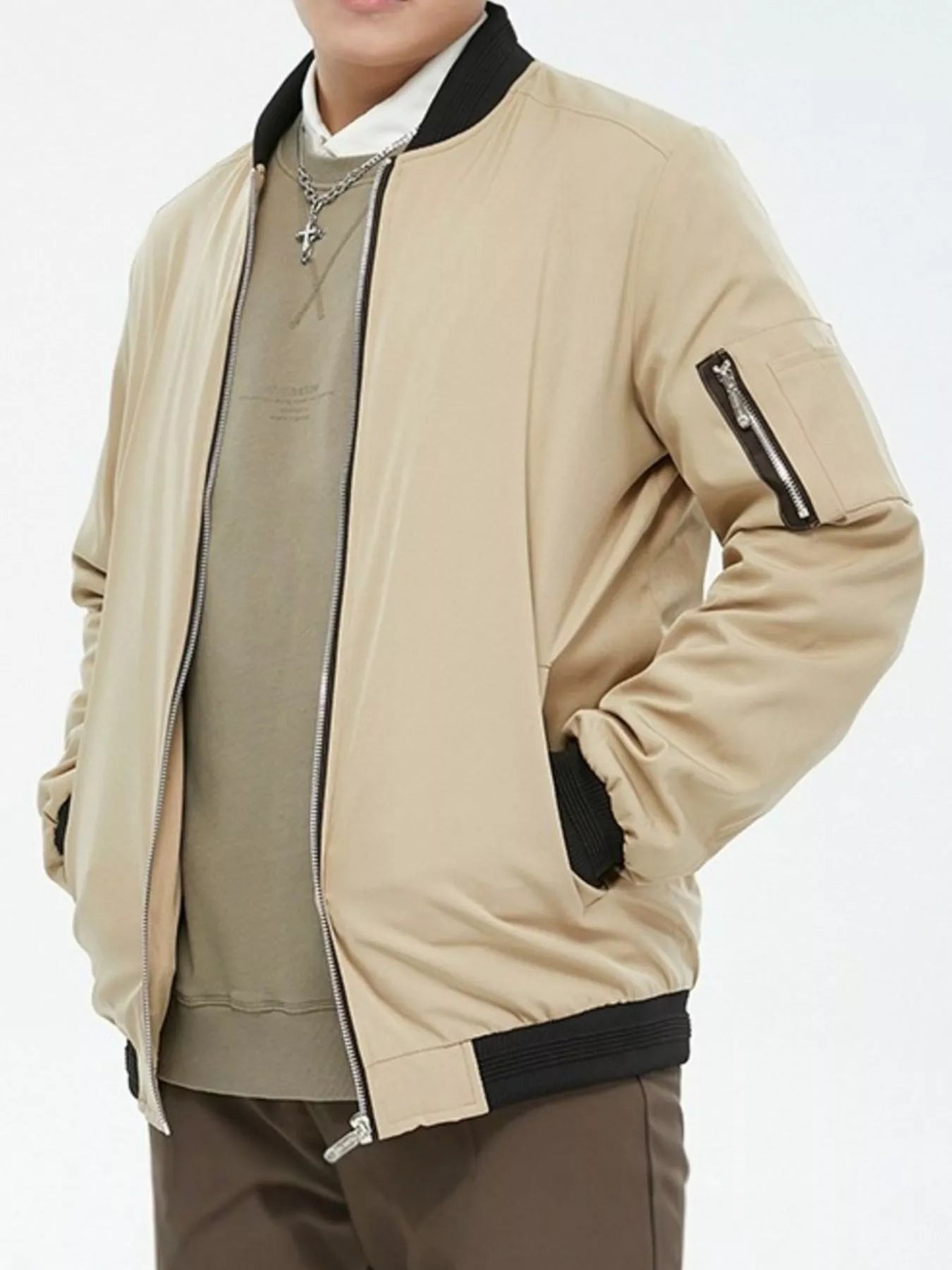 Men's Plus Size Casual Lightweight Bomber Jacket