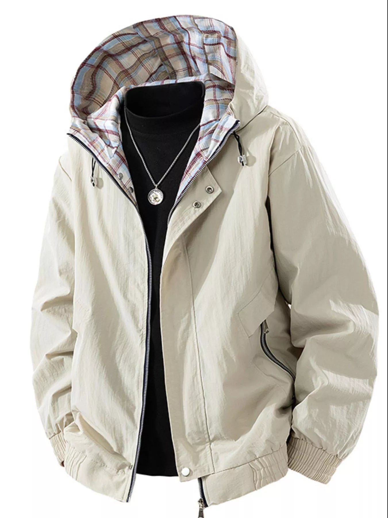 Men's Plus Size Casual Hooded Lightweight Jacket