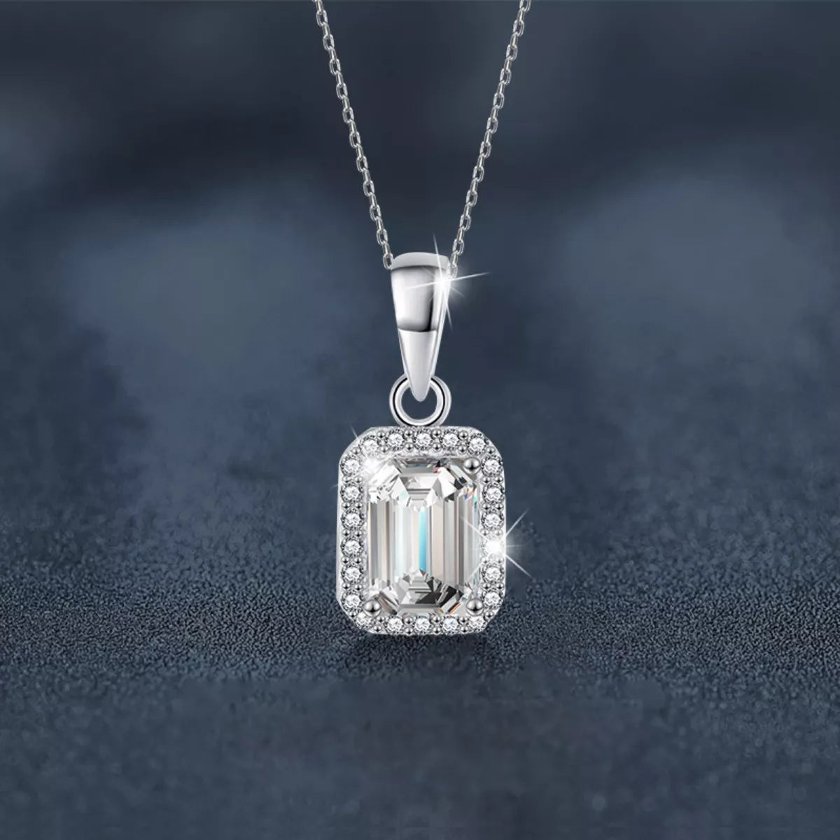 1 Carat Moissanite 925 Sterling Silver Pendant Necklace