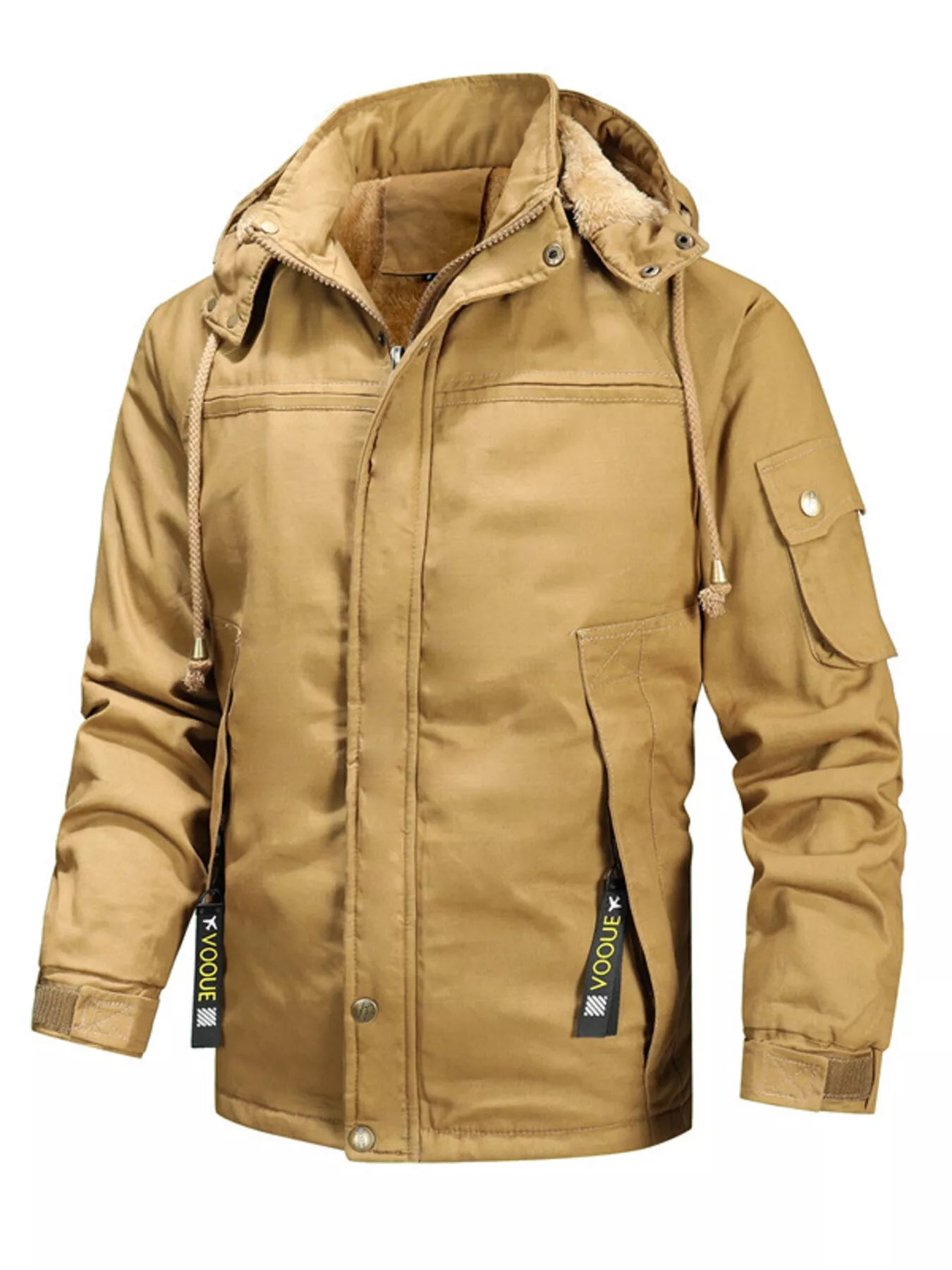 Men's Full Size Warm Hooded Winter Parka Jacket Plus Size