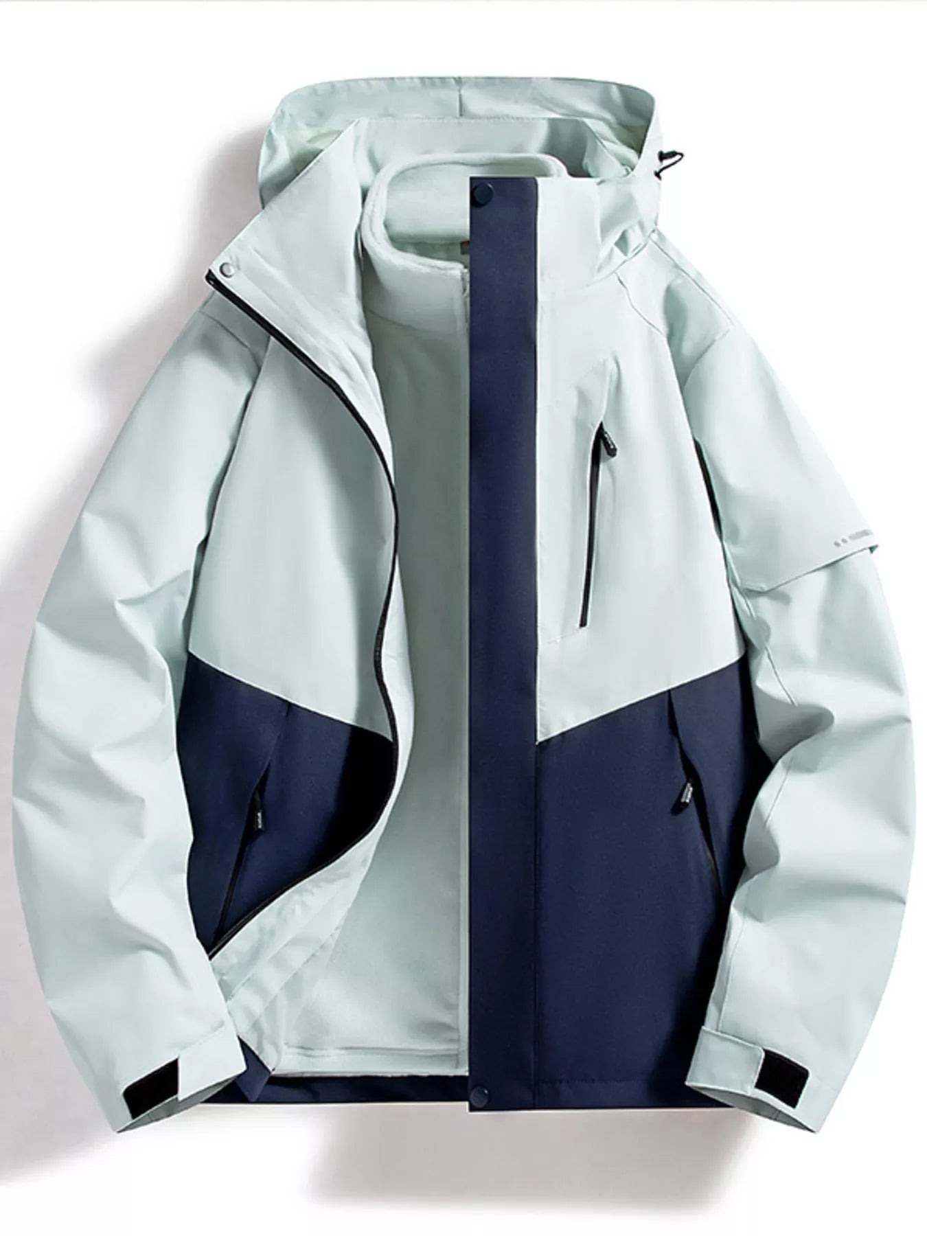 Men's Full Size Zip Up Hooded Waterproof Outdoor Jacket Plus Size