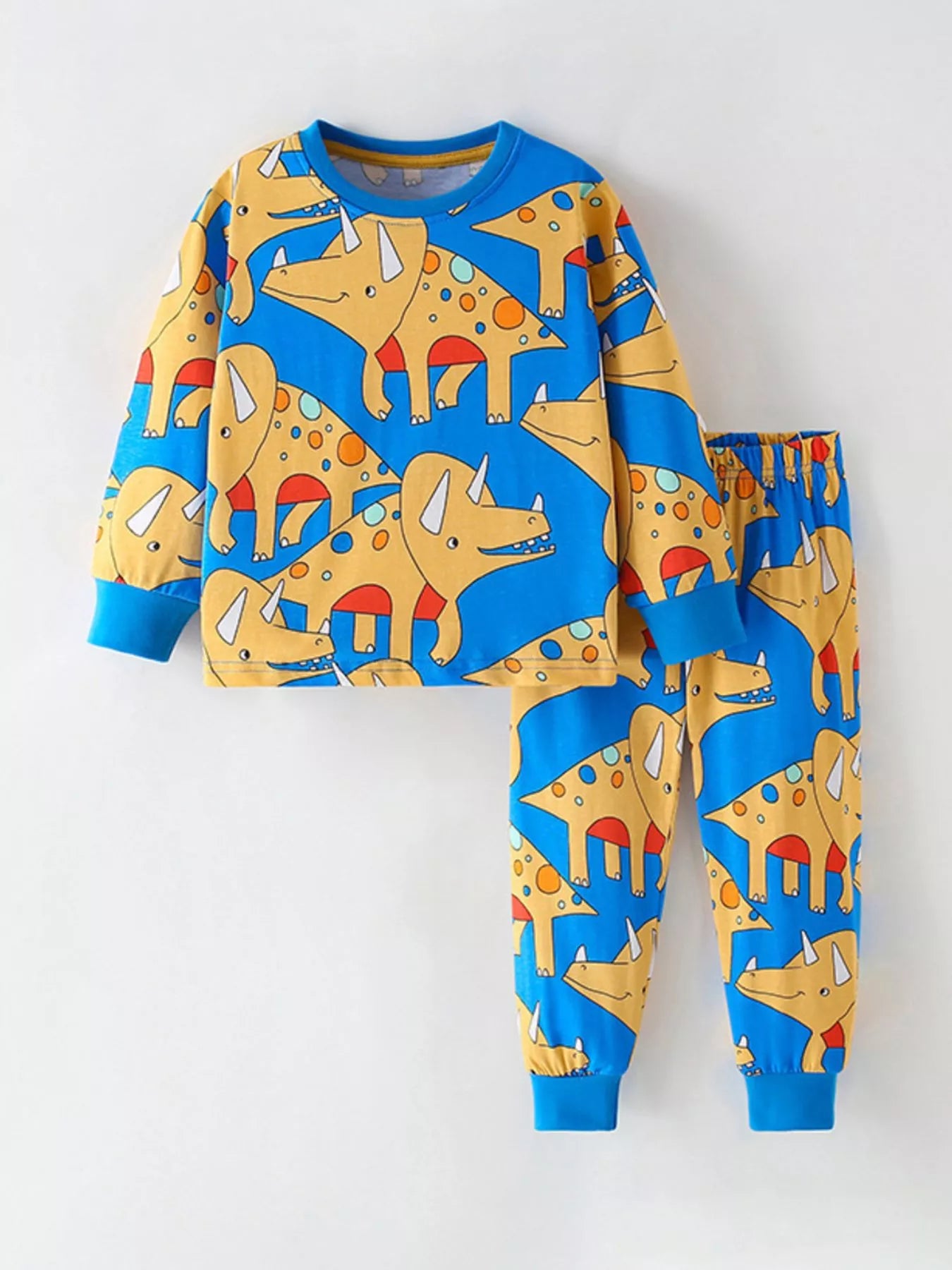 Children's Dinosaur Print Long Sleeve Top and Pants Set