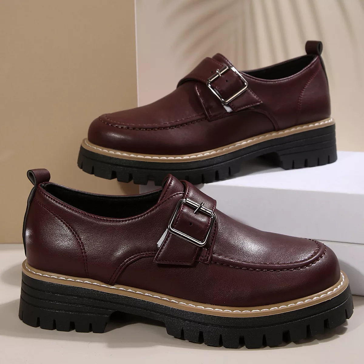 Buckle Accent Chunky Platform Loafers