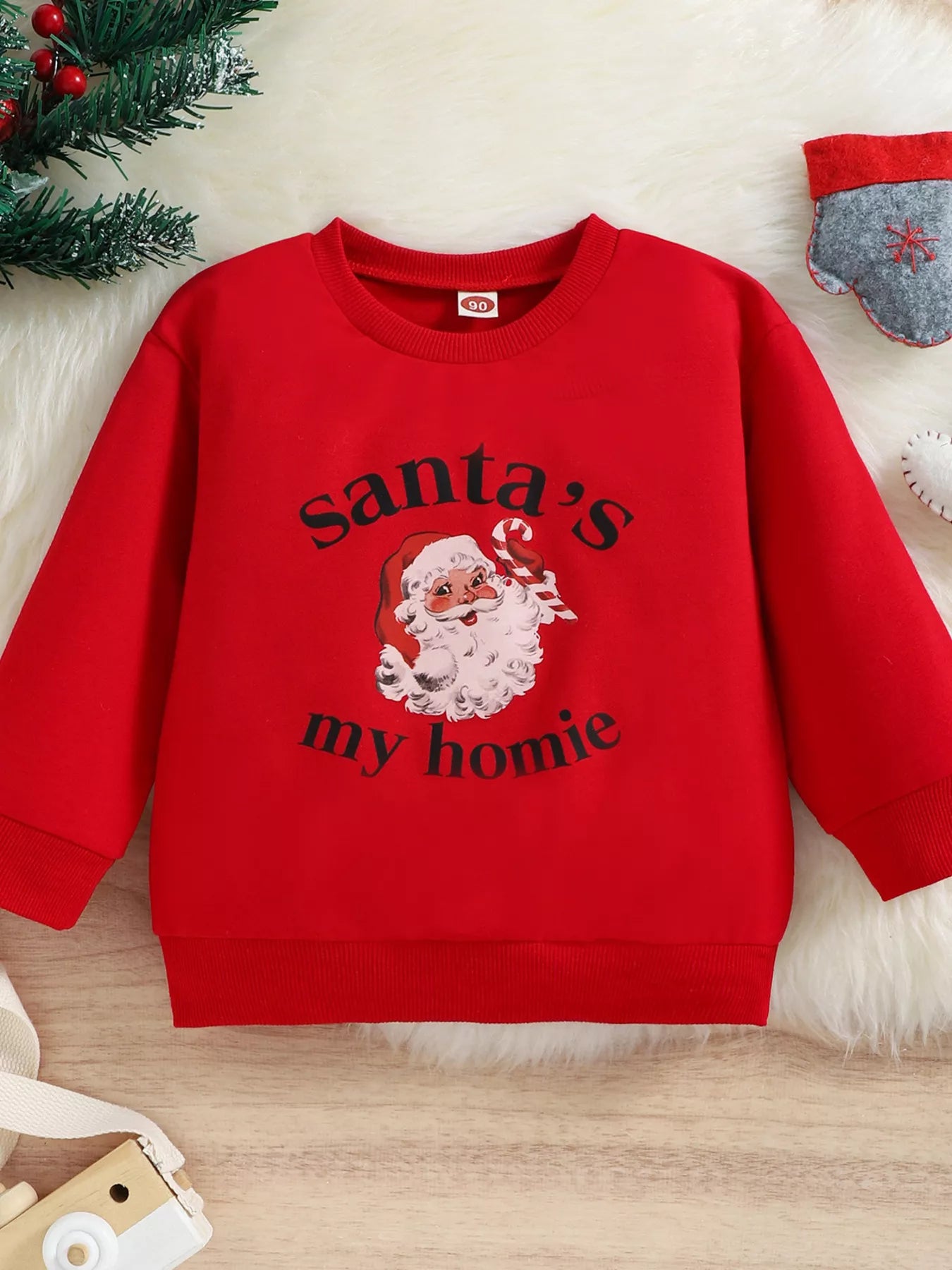 Children's Christmas Santa's My Homie Graphic Sweatshirt