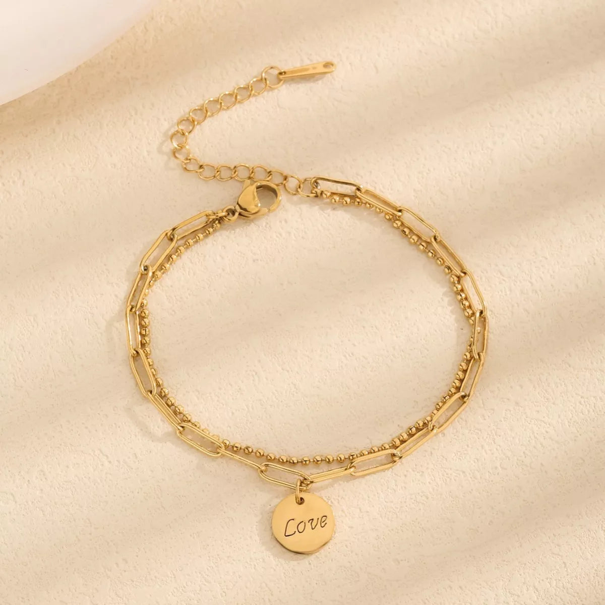 18K Gold-Plated Letter LOVE Charm Bracelet
