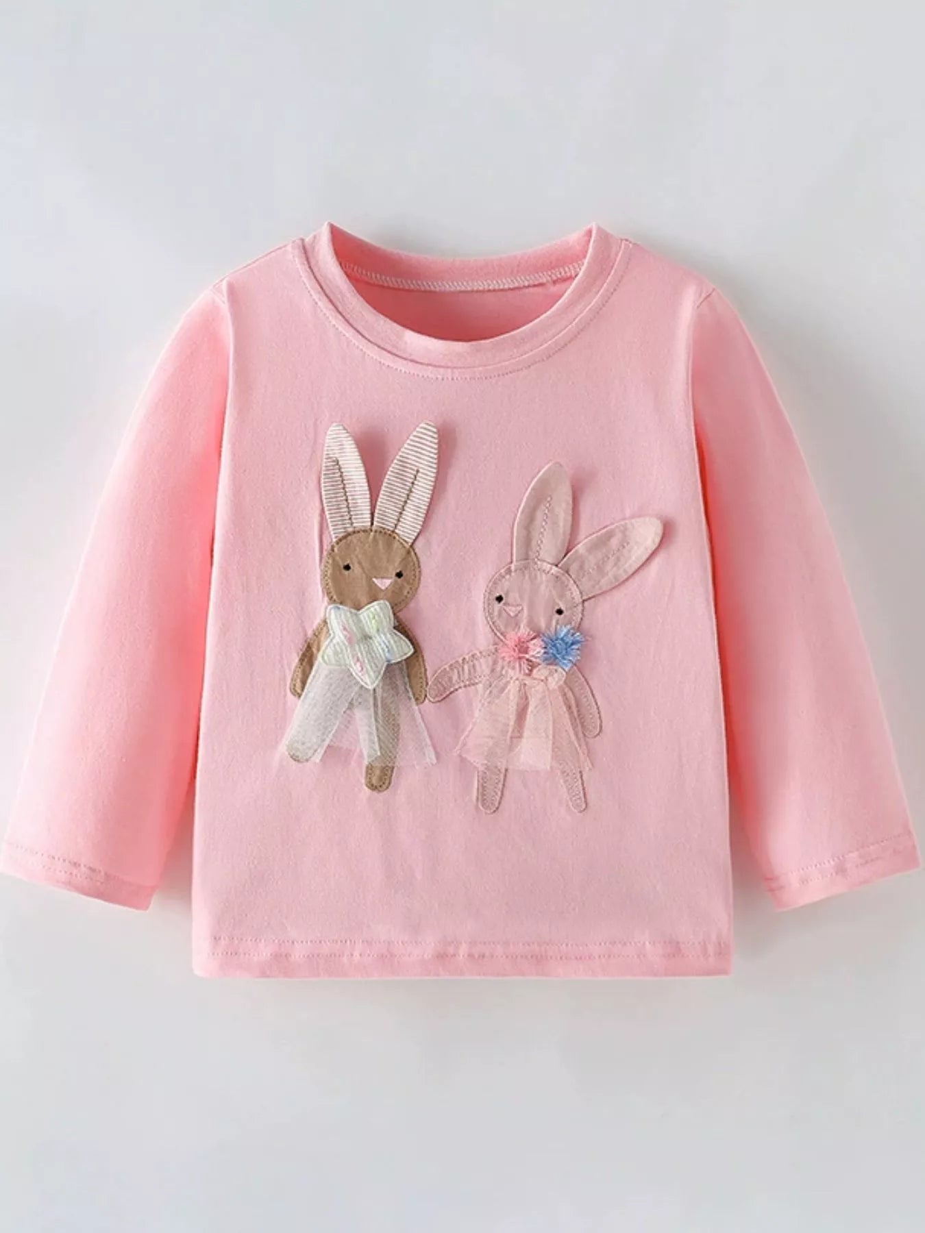 Children's Bunny Applique Long Sleeve T-Shirt