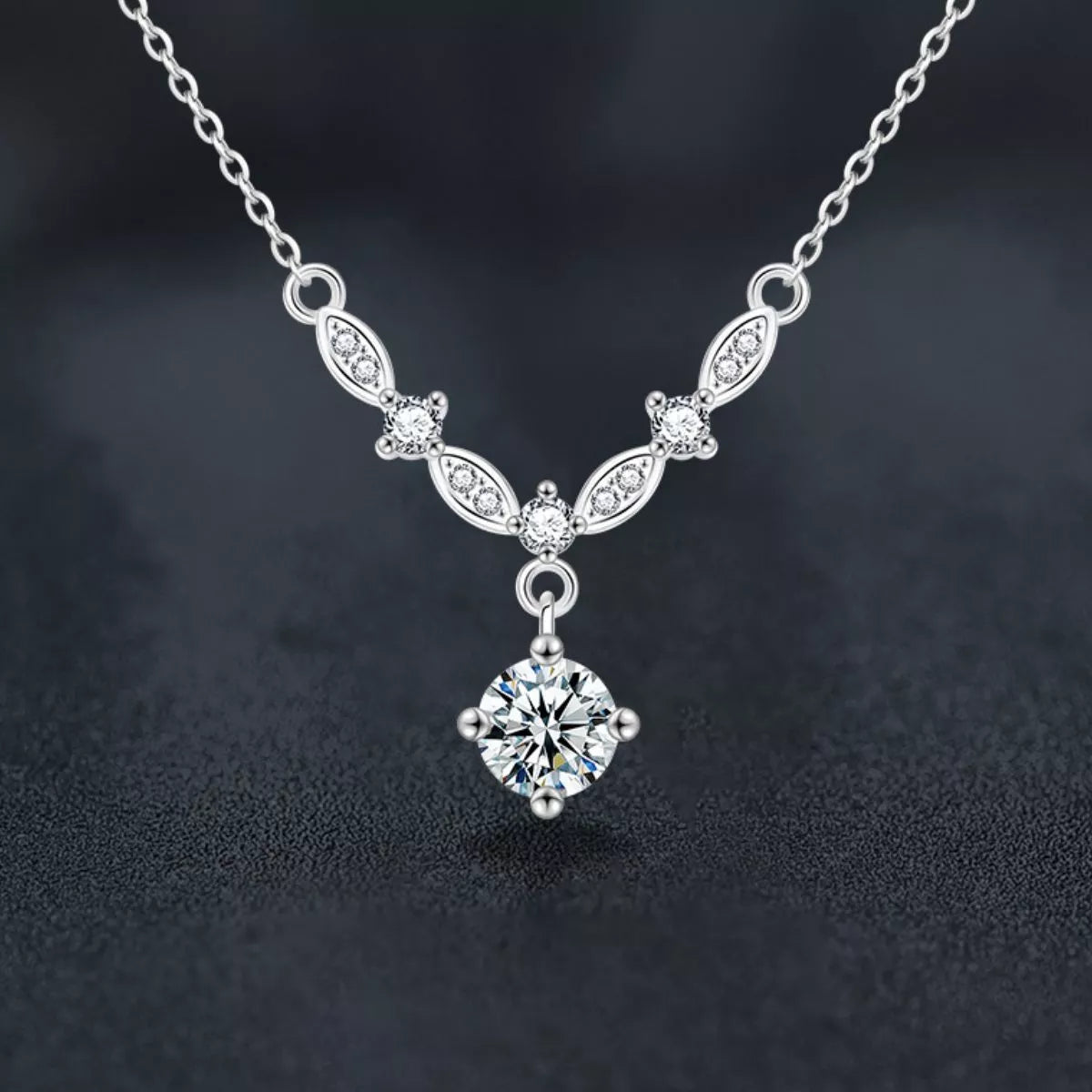 1 Carat Moissanite 925 Sterling Silver Necklace