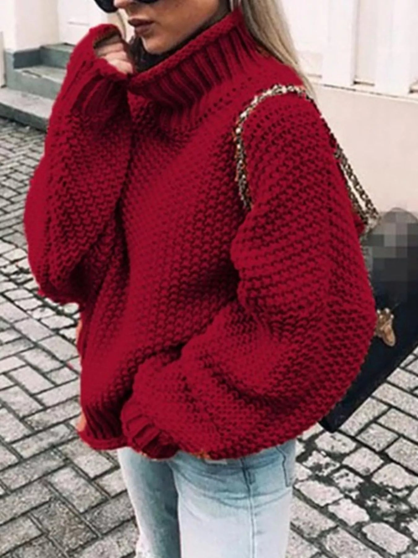 Full Size Chunky Knit Turtleneck Sweater Plus Size
