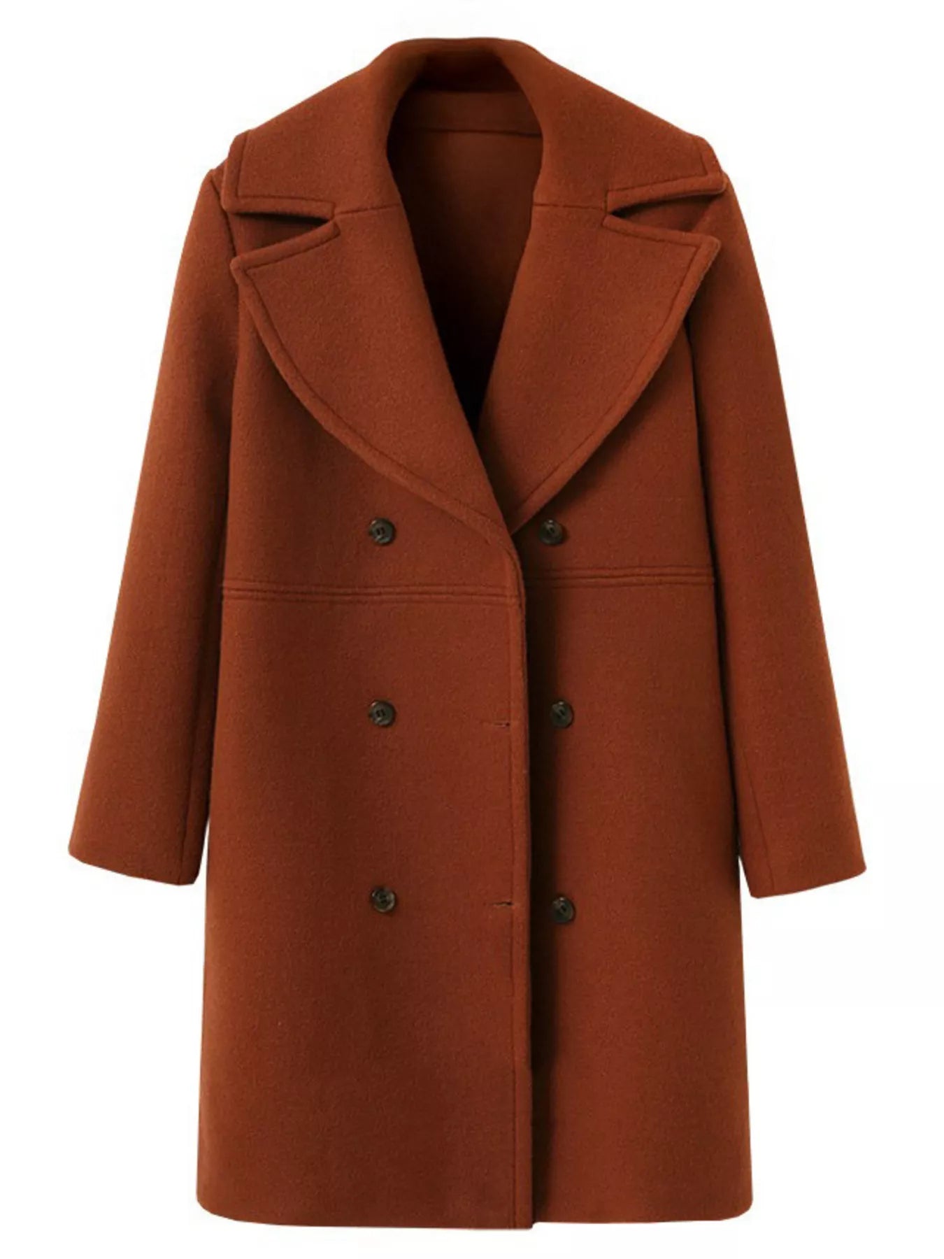 Double-Breasted Long Sleeve Coat