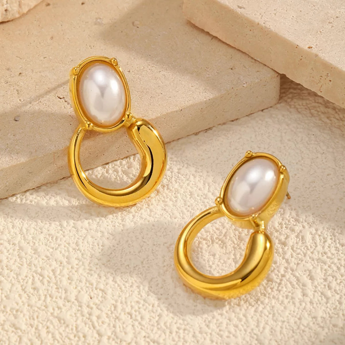 18K Gold-Plated Pearl Earrings