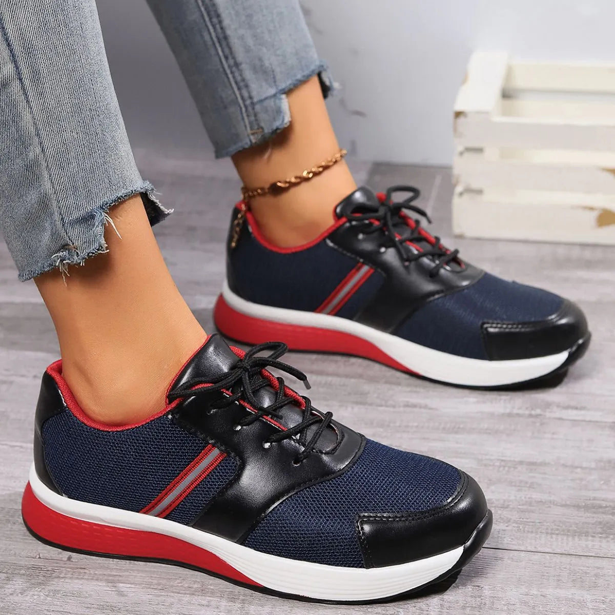 Round Toe Platform Sneakers