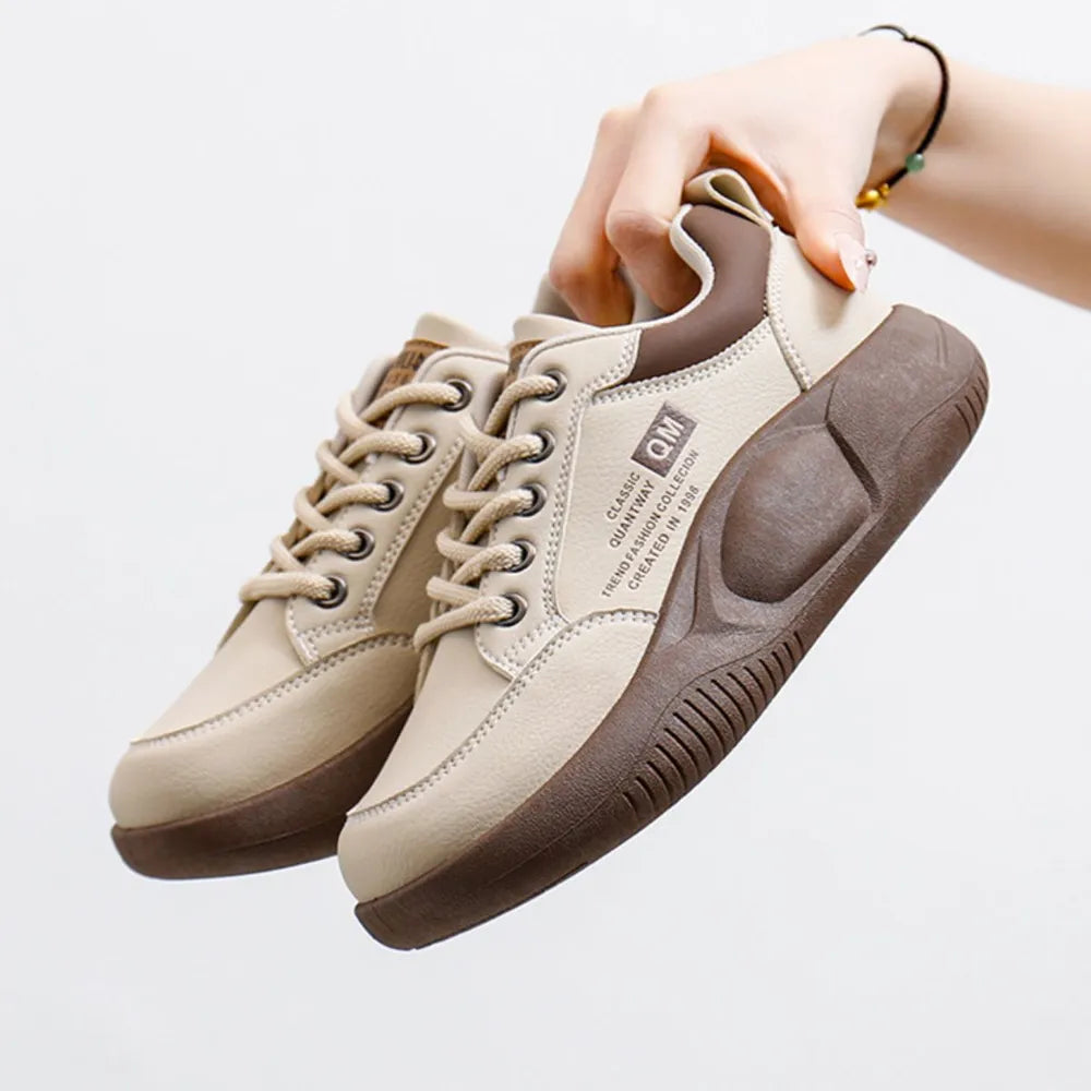 Lace Up Round Toe Platform Sneakers