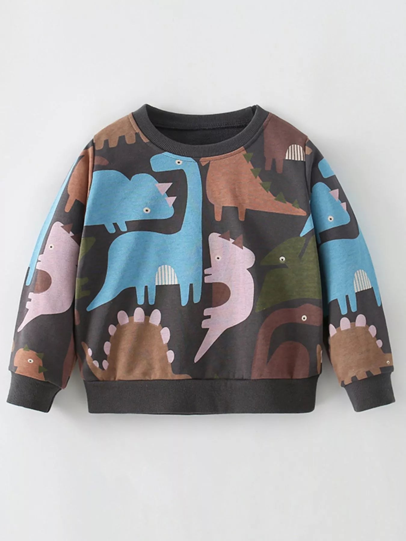 Children's Dinosaur Print Crew Neck Sweatshirt