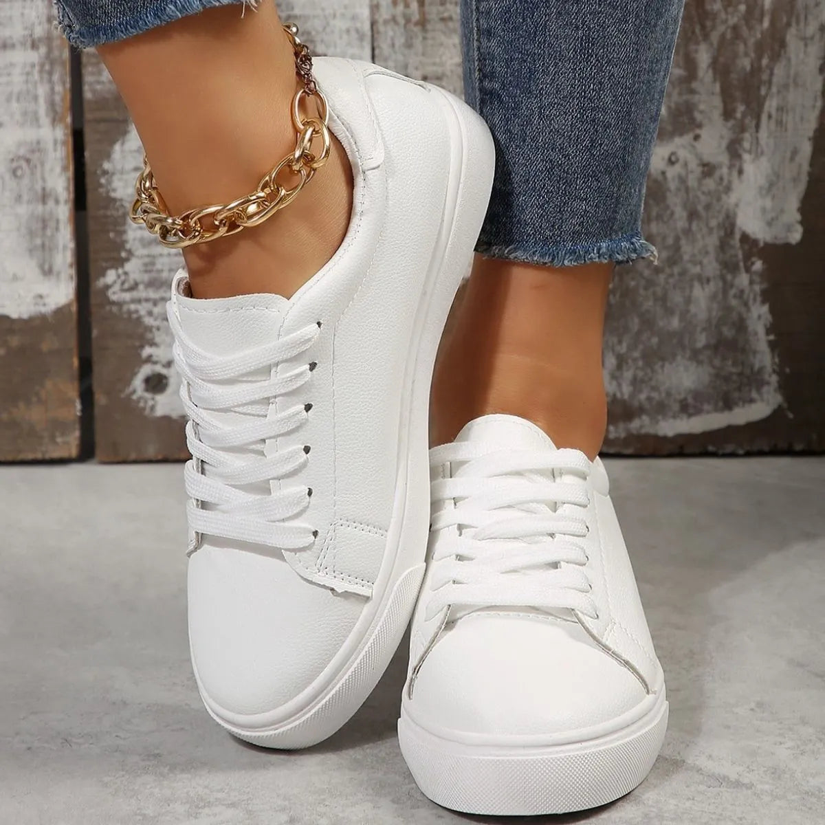 Round Toe Platform Sneakers