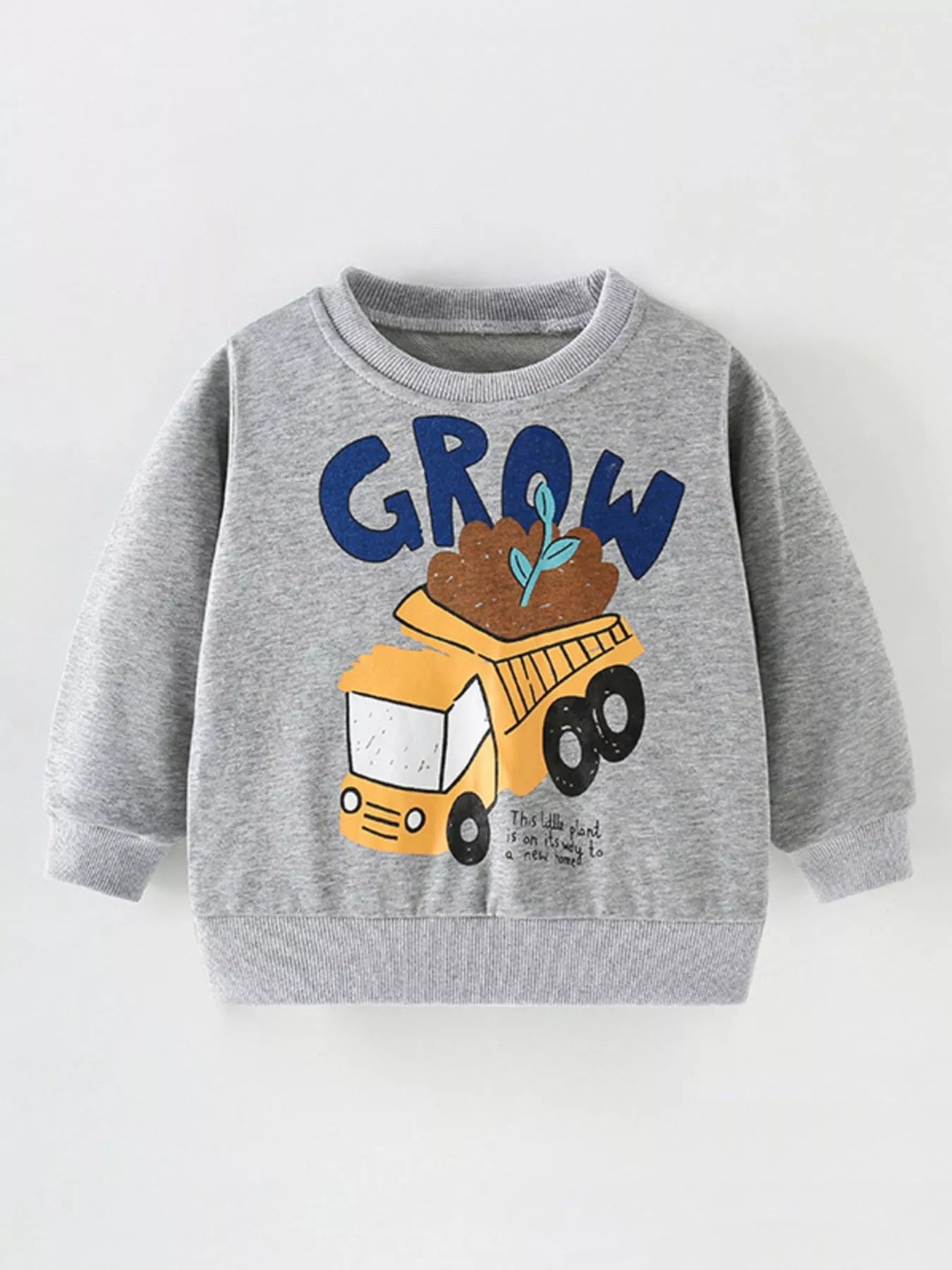 Children's Cartoon Truck Crew Neck Sweatshirt