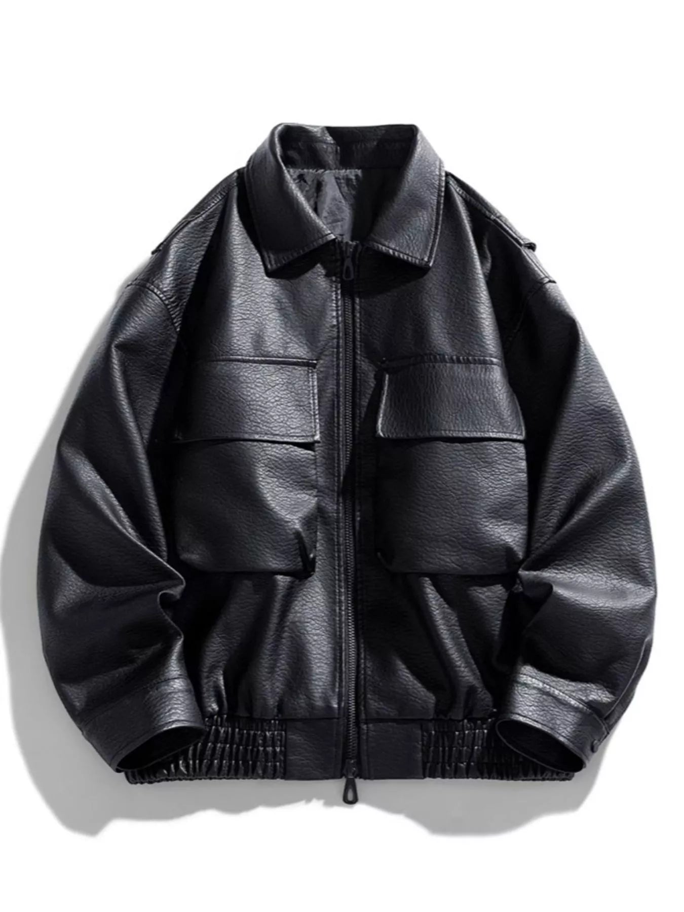 Men's Plus Size Urban Style Faux Leather Bomber Jacket