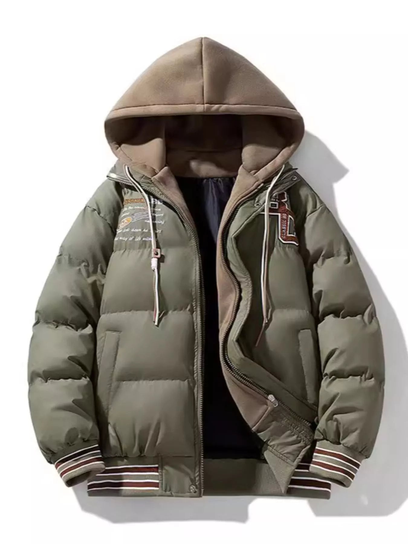 Men's Plus Size Hooded Padded Puffer Jacket