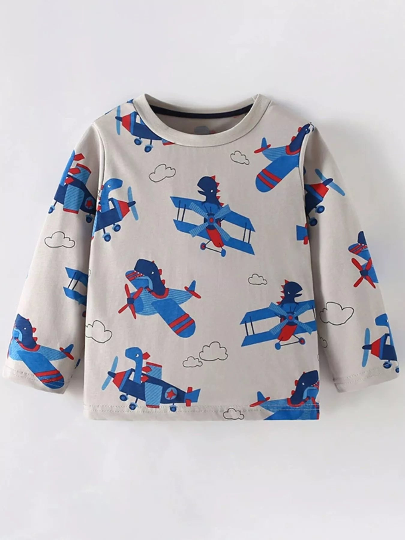 Children's Airplane Print Long Sleeve T-Shirt