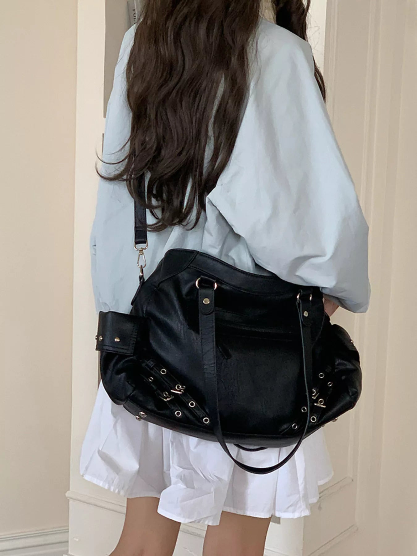 Rivet Decor Crossbody Bag