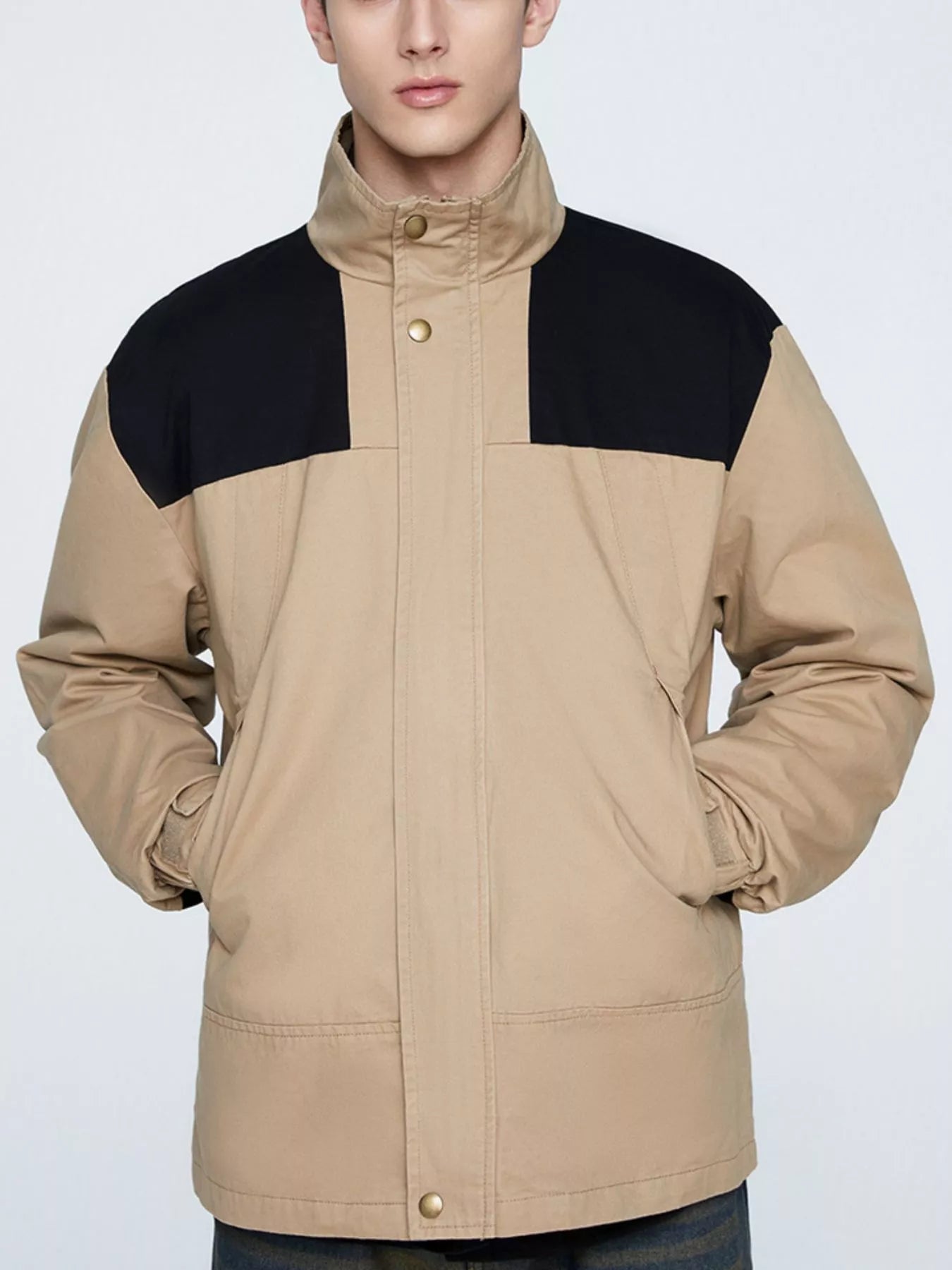 Men's Plus Size Two-Tone Windproof Jacket