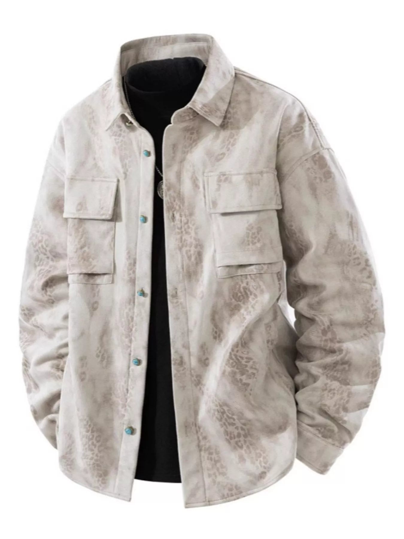 Men's Plus Size Button Up Casual Jacket