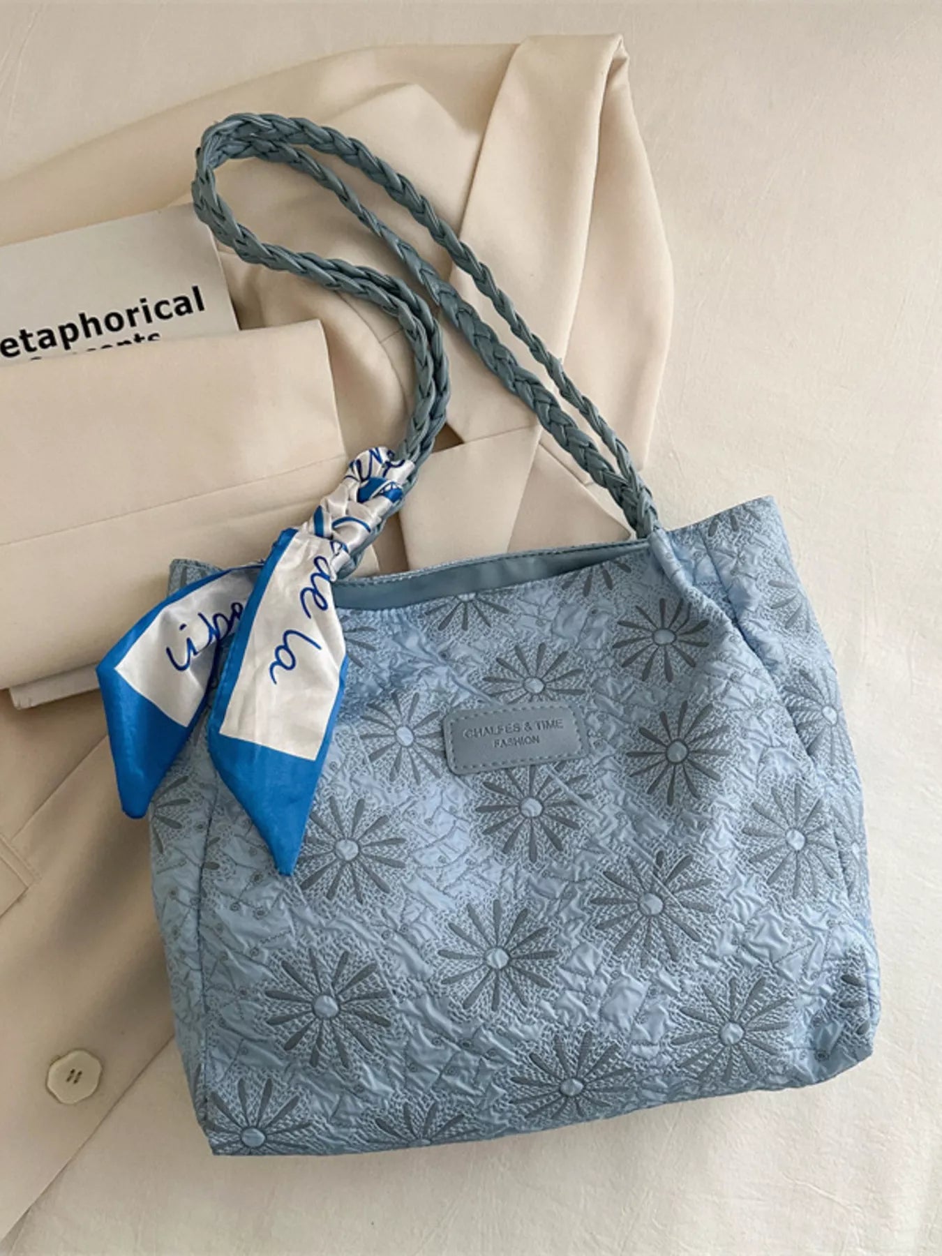 Braided Handle Tote Bag