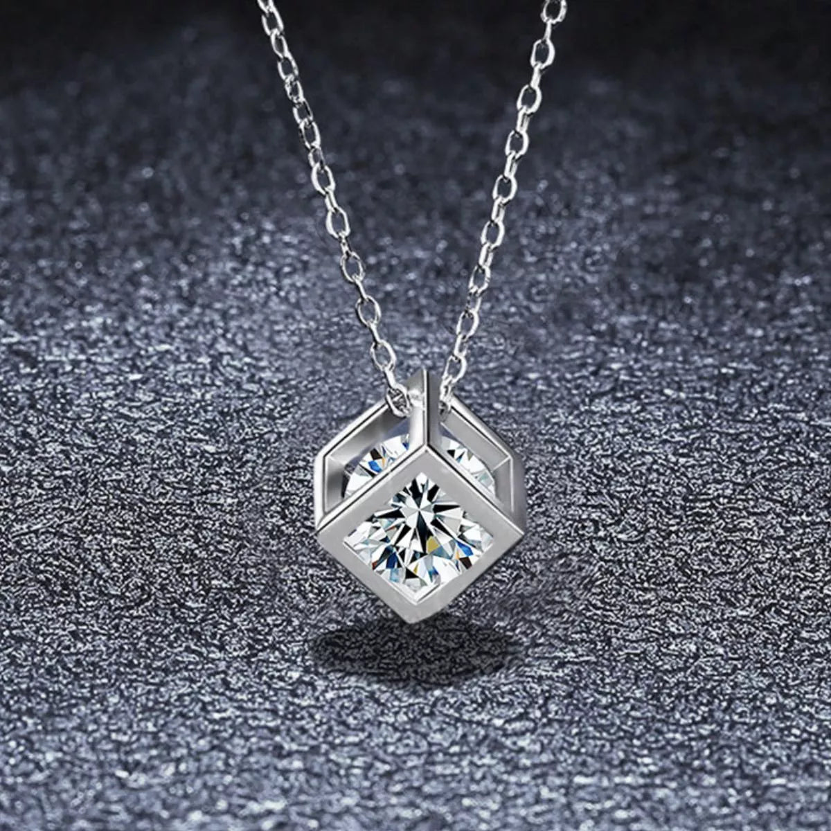 925 Sterling Silver Moissanite Pendant Necklace
