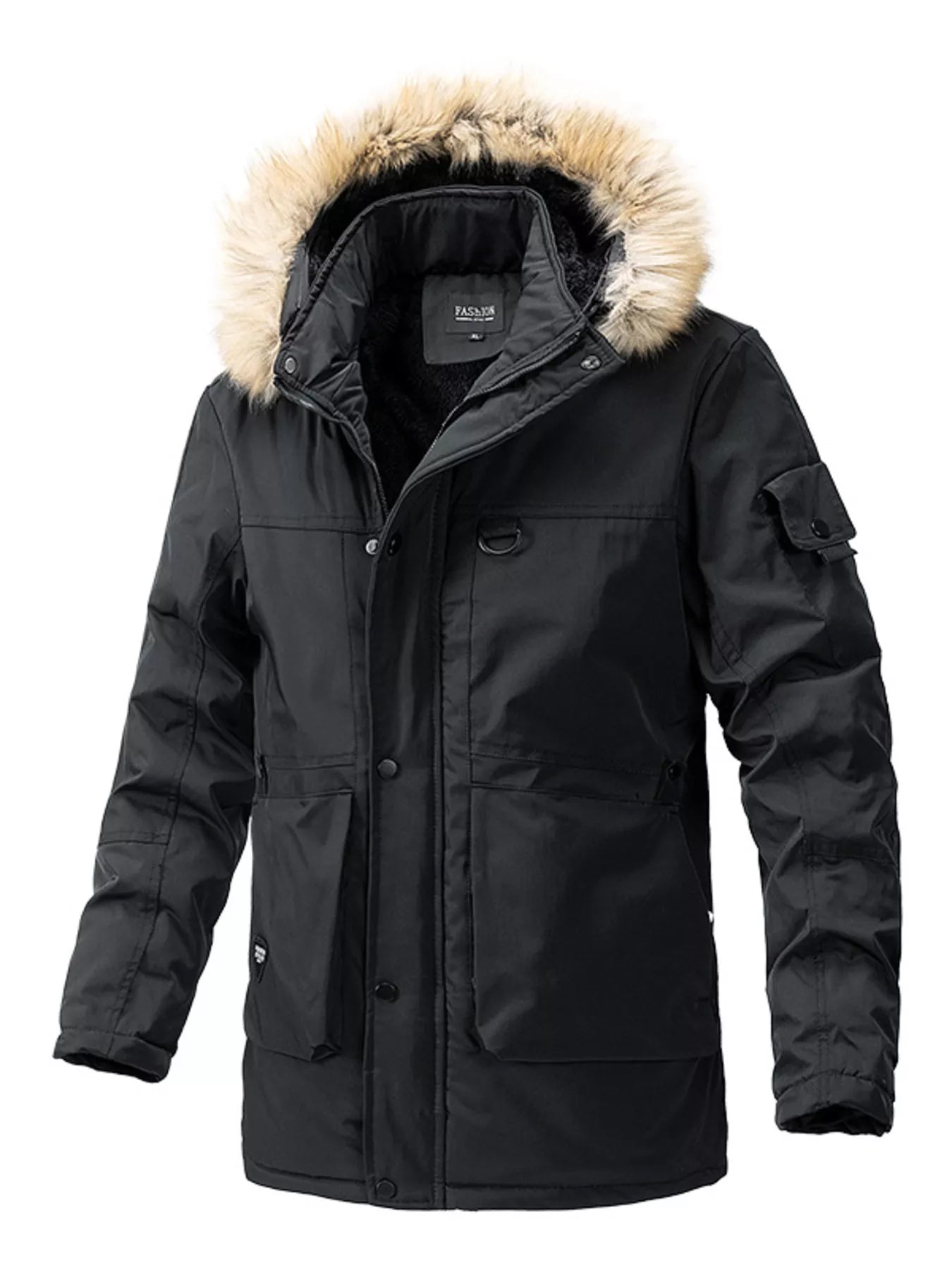 Men's Plus Size Fur Hooded Winter Parka Coat