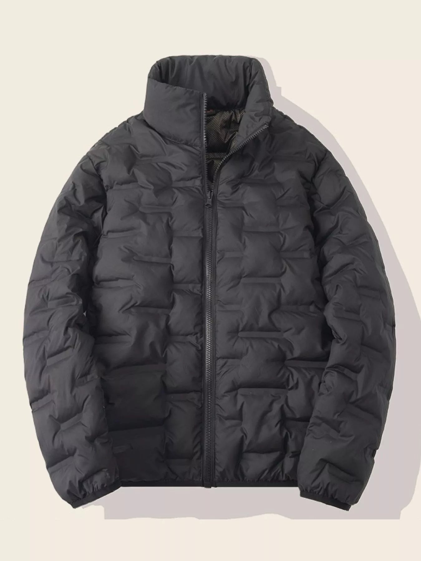 Men's Full Size Padded Stand Collar Puffer Jacket Plus Size