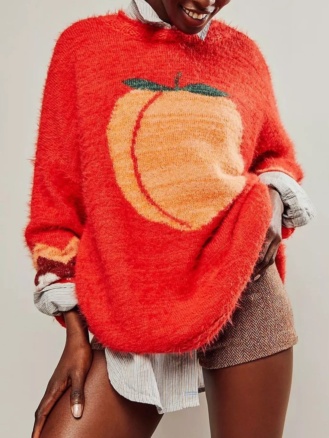 Fruit Round Neck Long Sleeve Sweater
