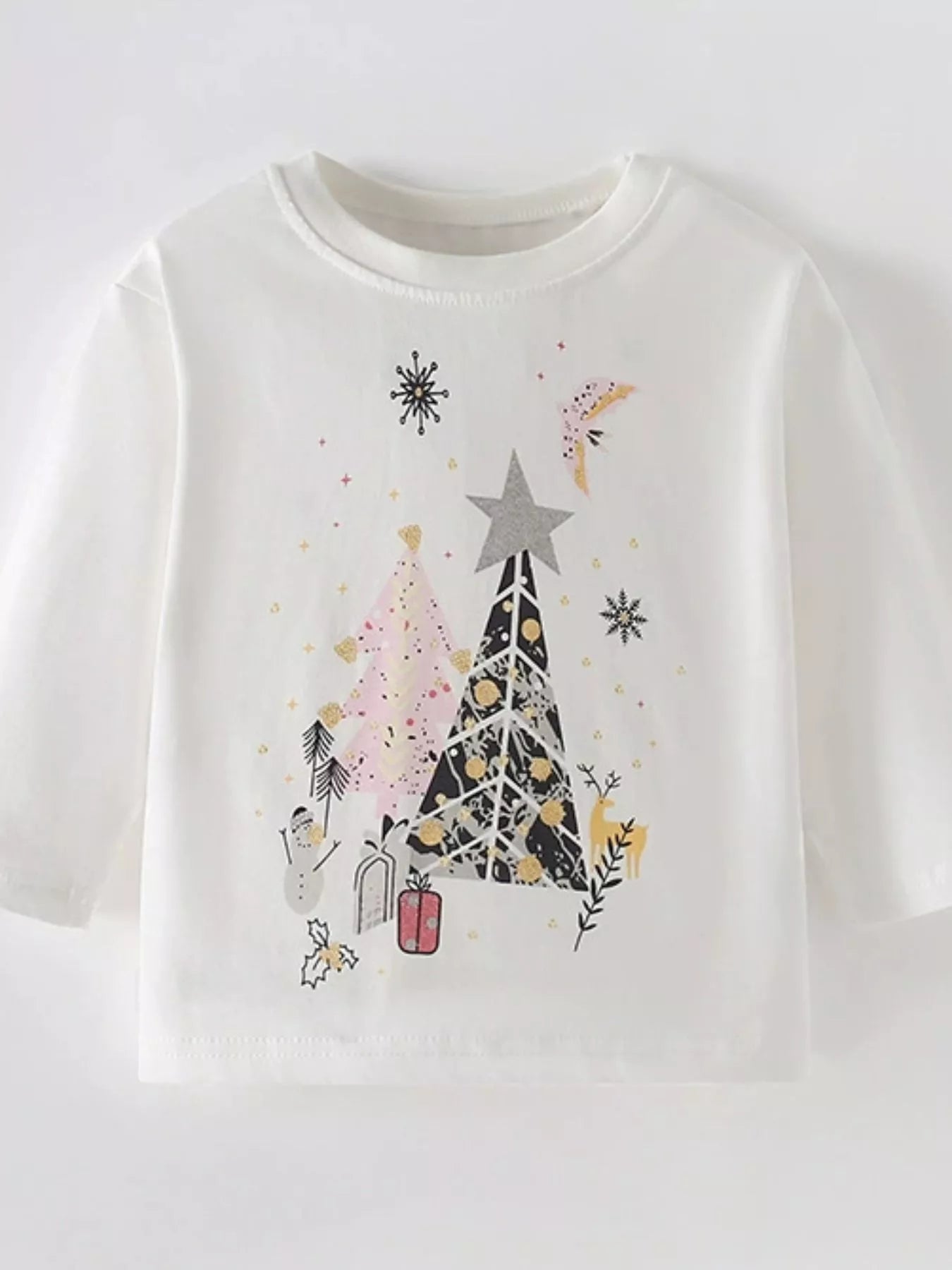 Children's Christmas Tree Graphic Long Sleeve T-Shirt