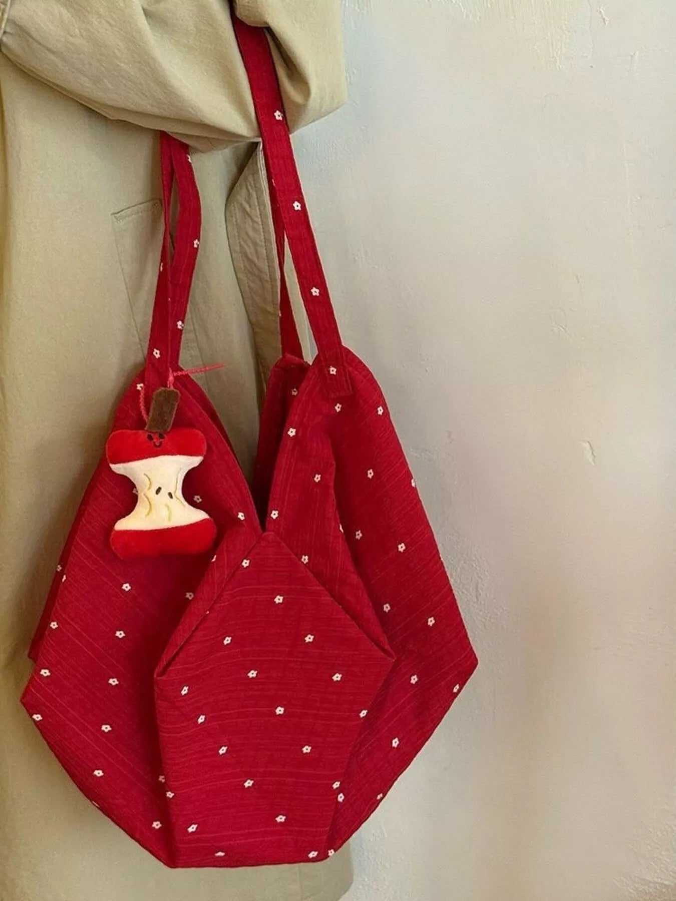 Polka Dot Handbag with Apple Charm