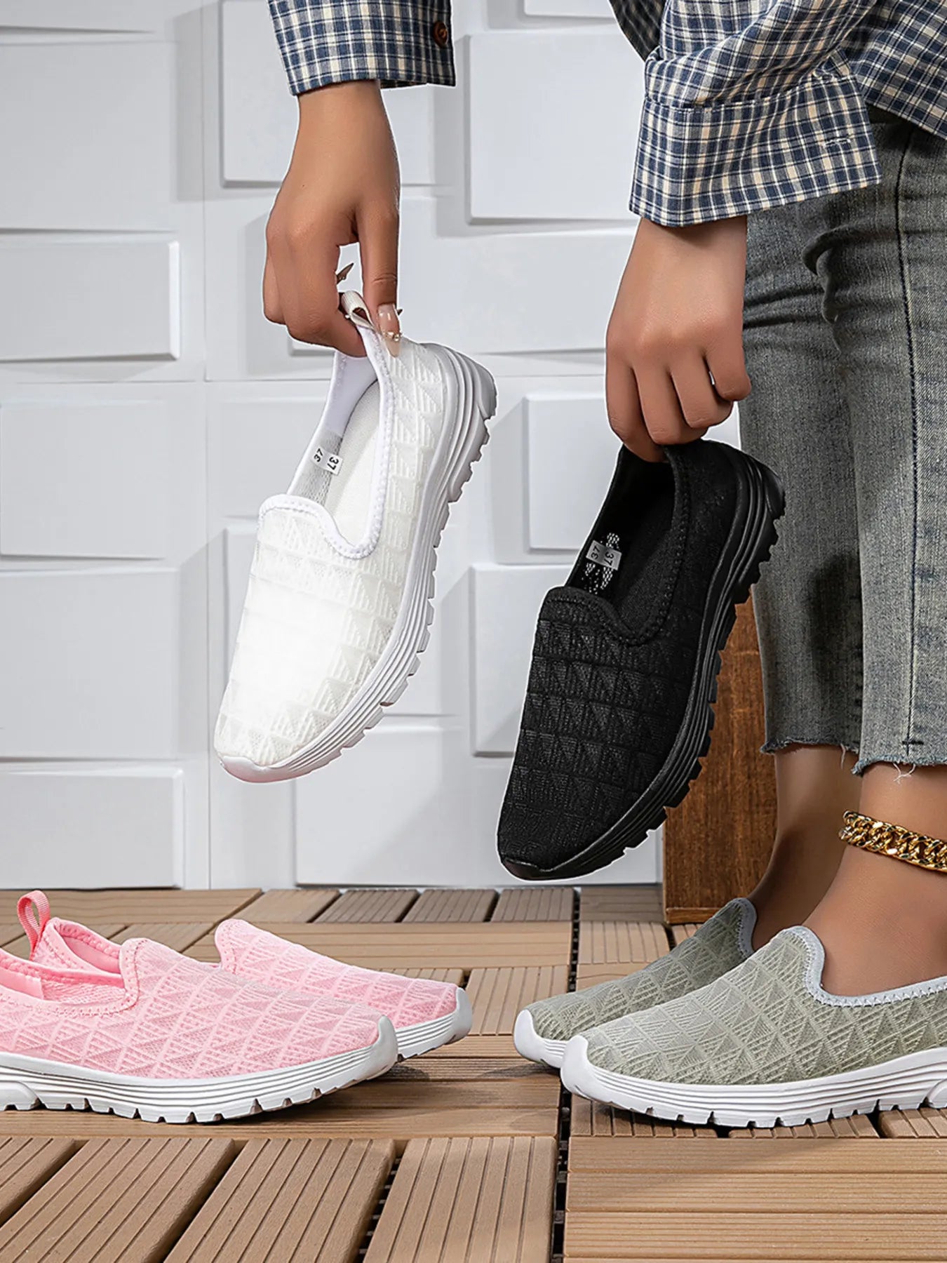 Breathable Mesh Slip-On Sneakers