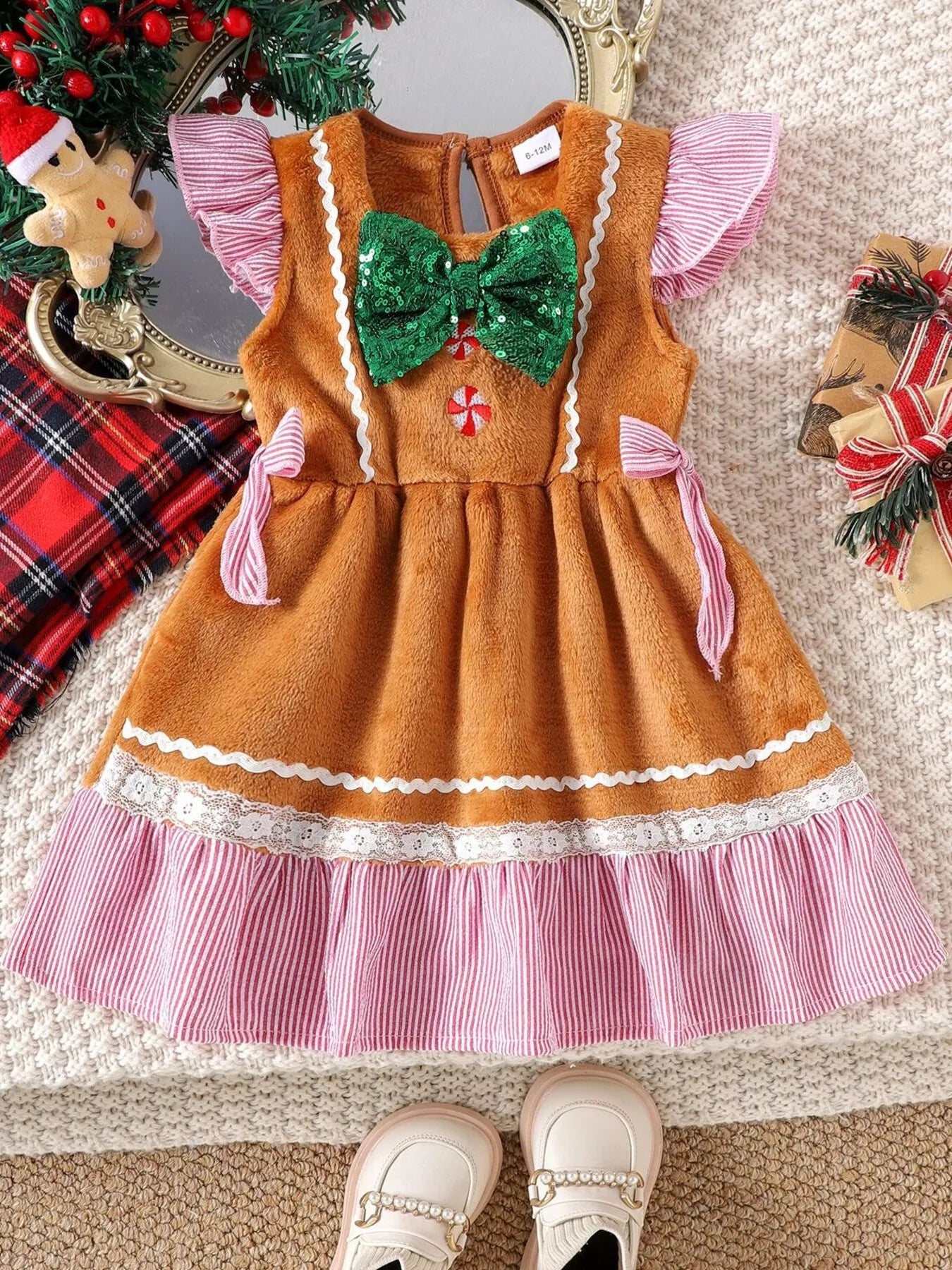 Children's Christmas Lace Detail Dress