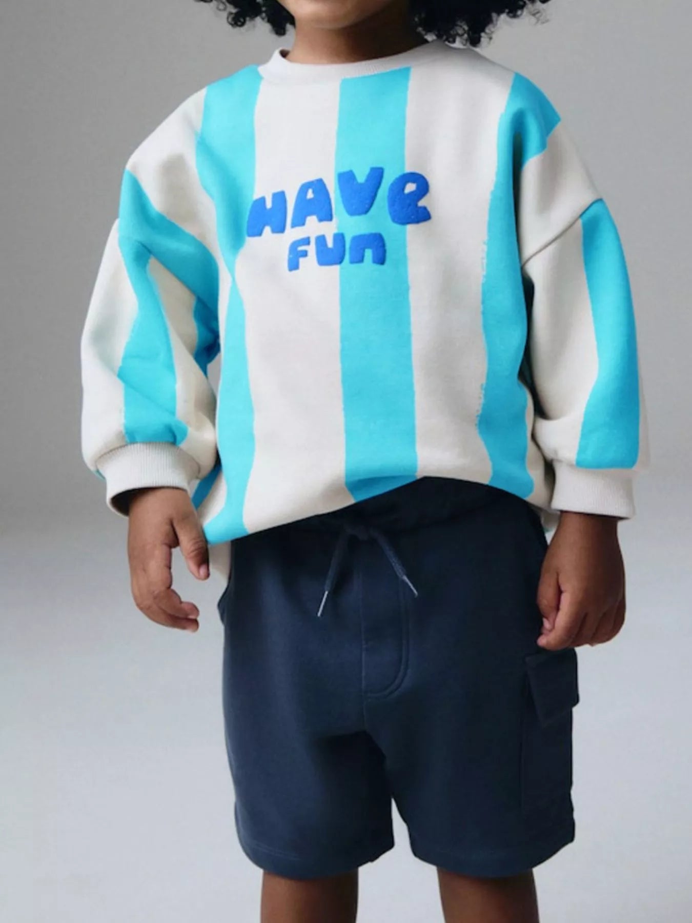 Children's Have Fun Graphic Striped Sweatshirt