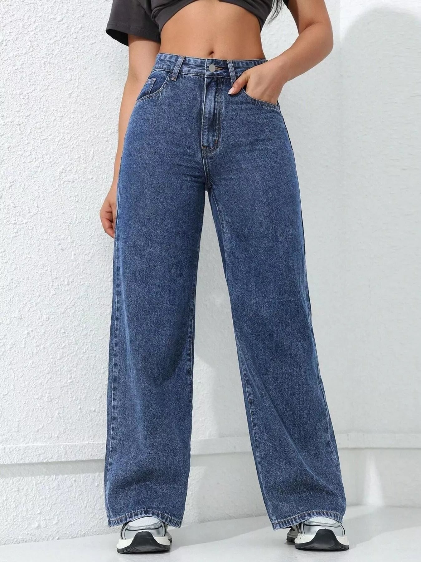 High-Waisted Wide Leg Jeans