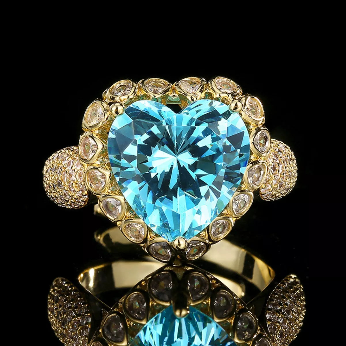 18K Gold-Plated Heart-Shaped Ring