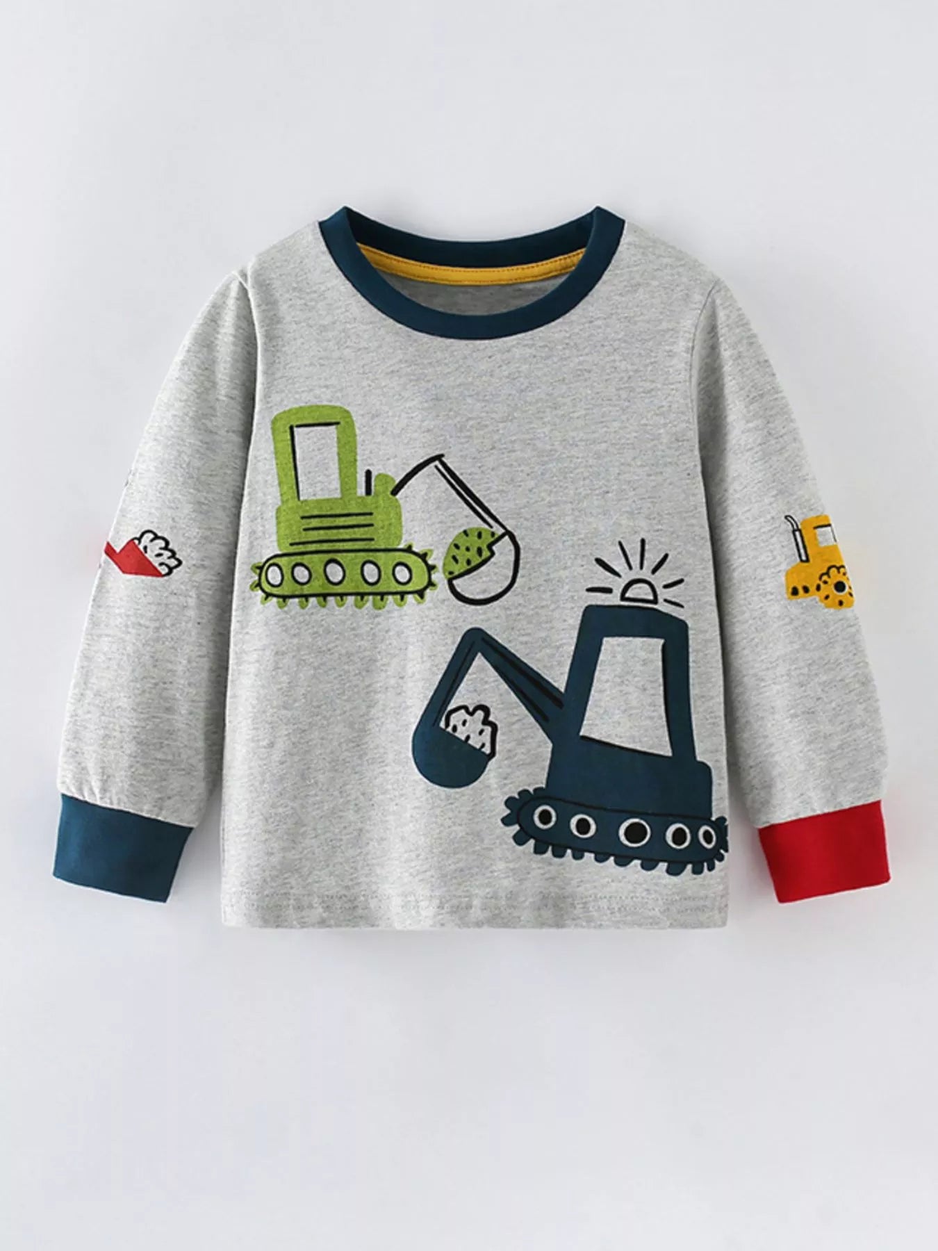 Children's Cartoon Excavator Long Sleeve T-Shirt