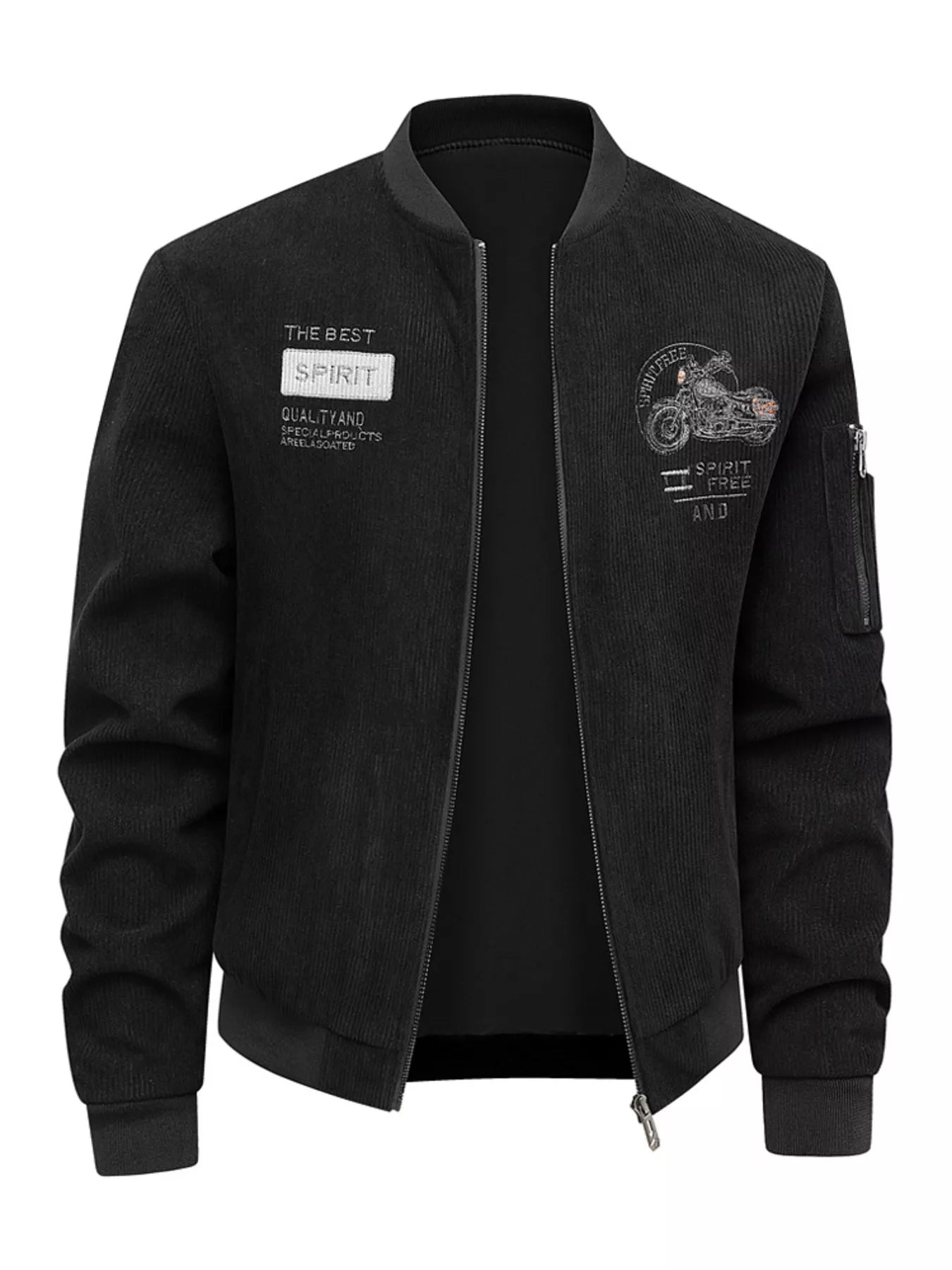 Men's Plus Size Zip Up Corduroy Bomber Jacket