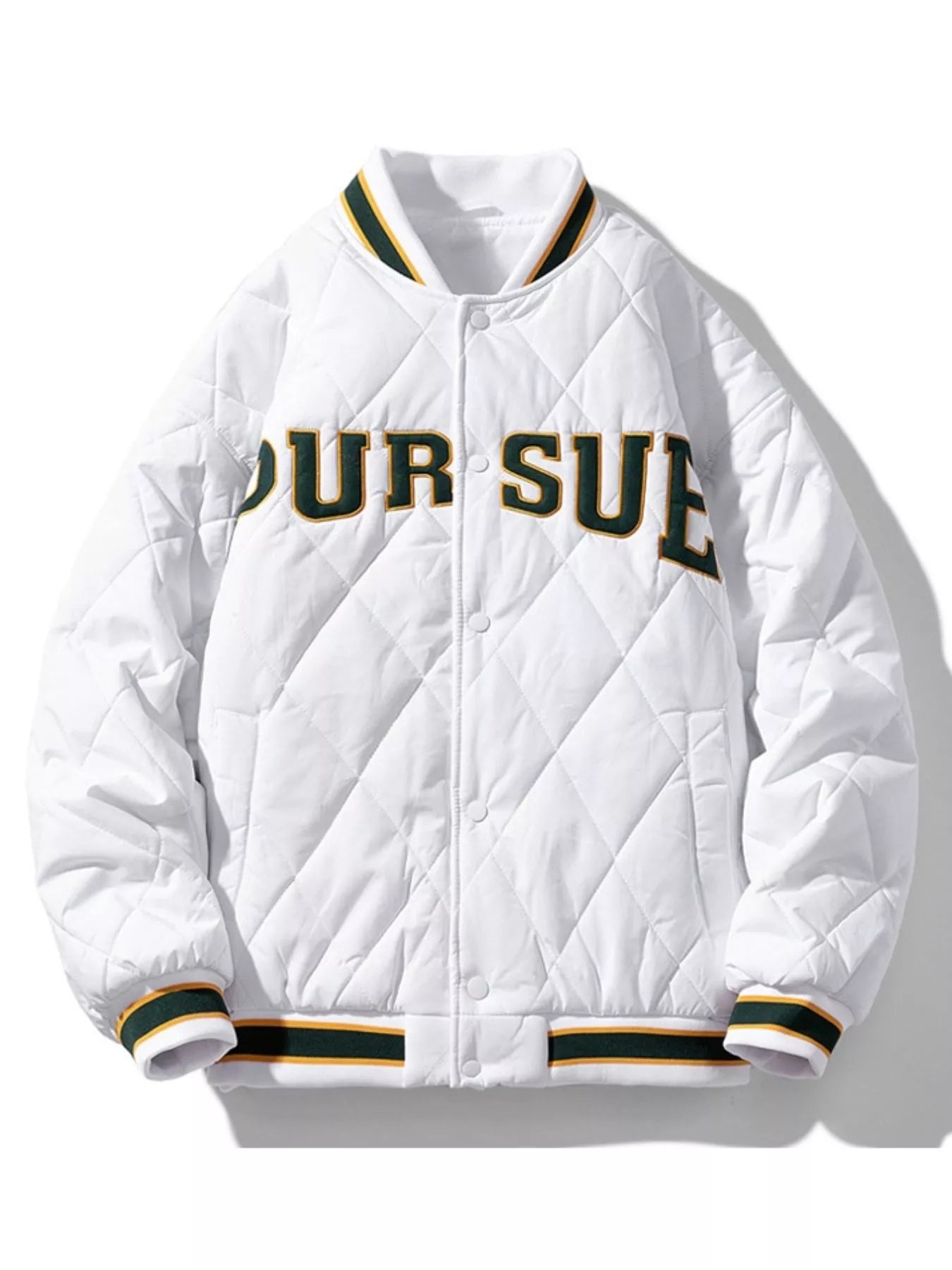 Men's Plus Size Quilted Padded Snap Down Jacket