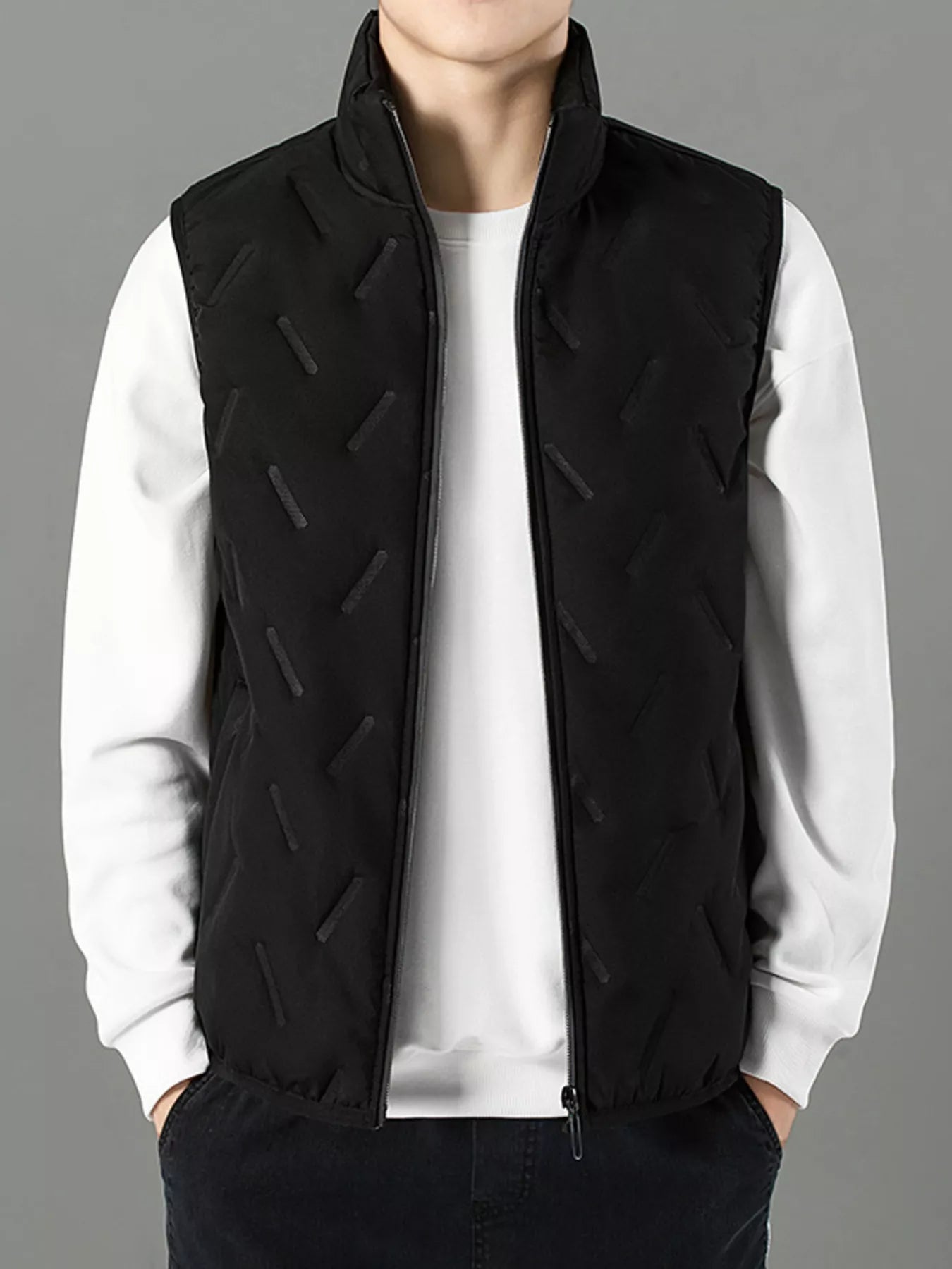 Men's Plus Size Zip Up Padded Quilted Vest