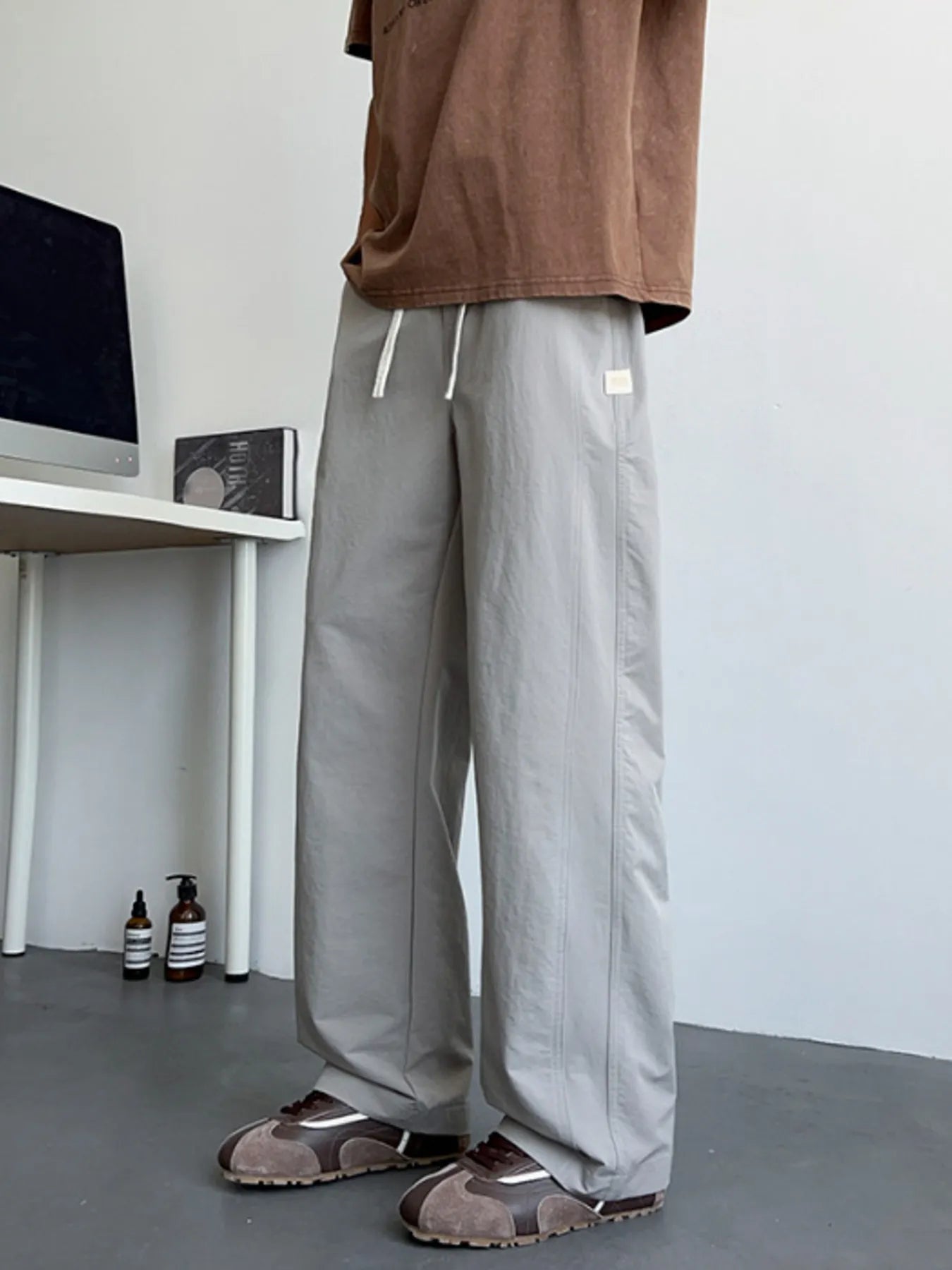 Men's Plus Size Casual Wide Leg Pants