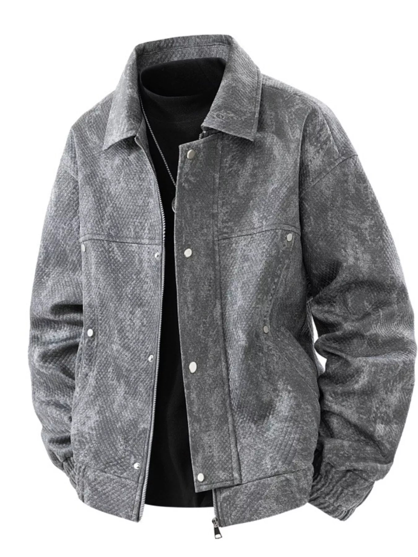 Men's Plus Size Casual Snap-Down Jacket