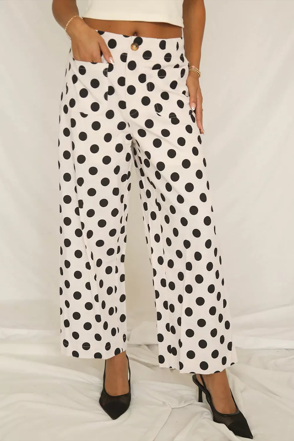 Polka Dot Wide Leg Pants