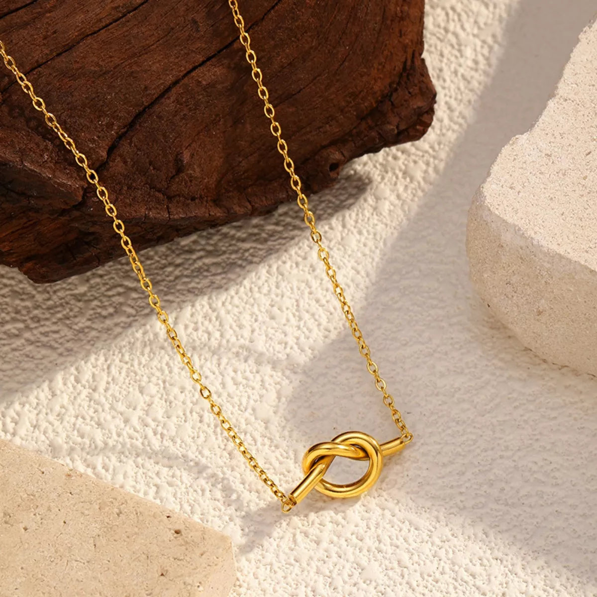 18K Gold-Plated Knot Pendant Necklace