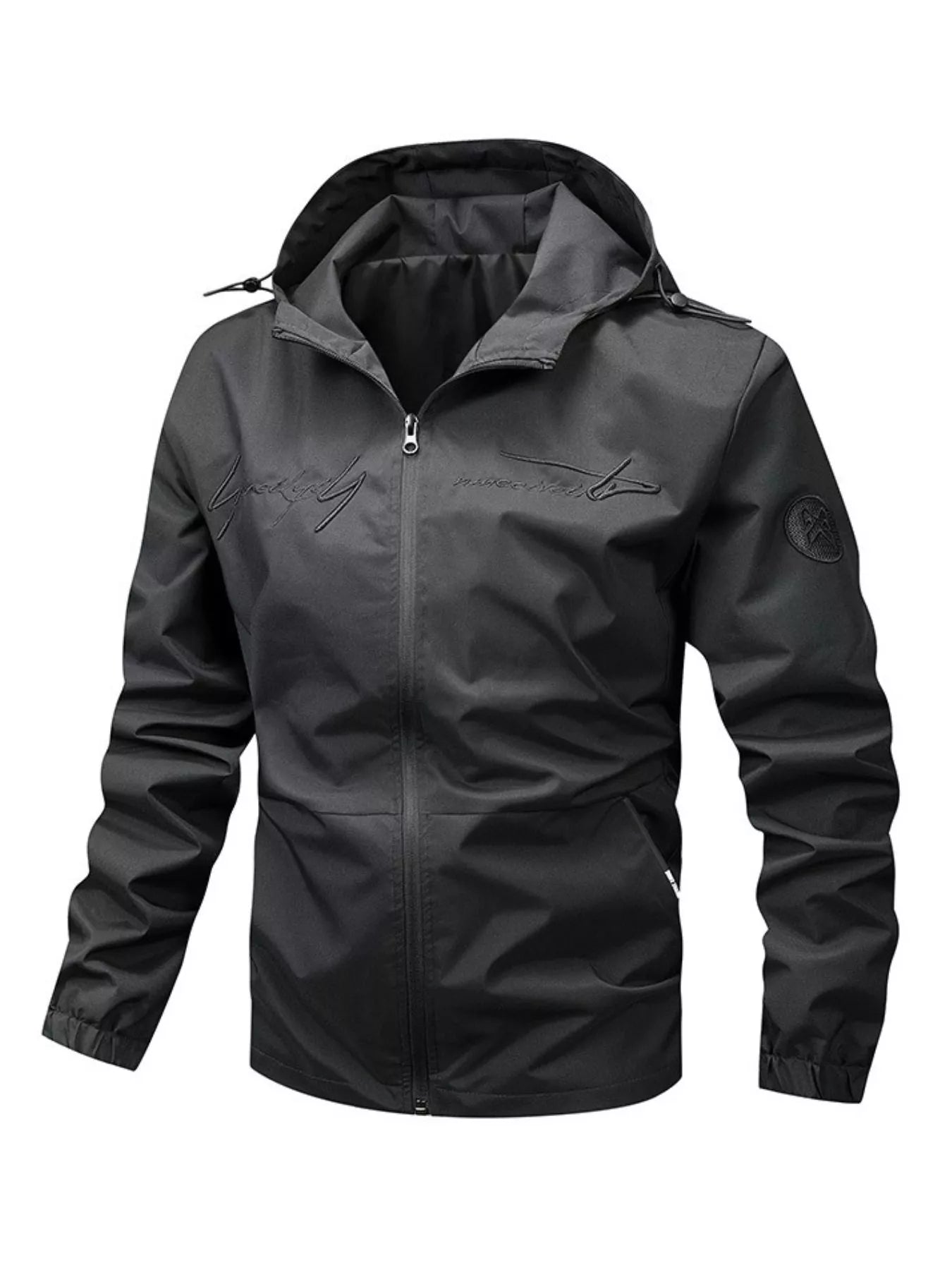Men's Lightweight Hooded Windbreaker Jacket